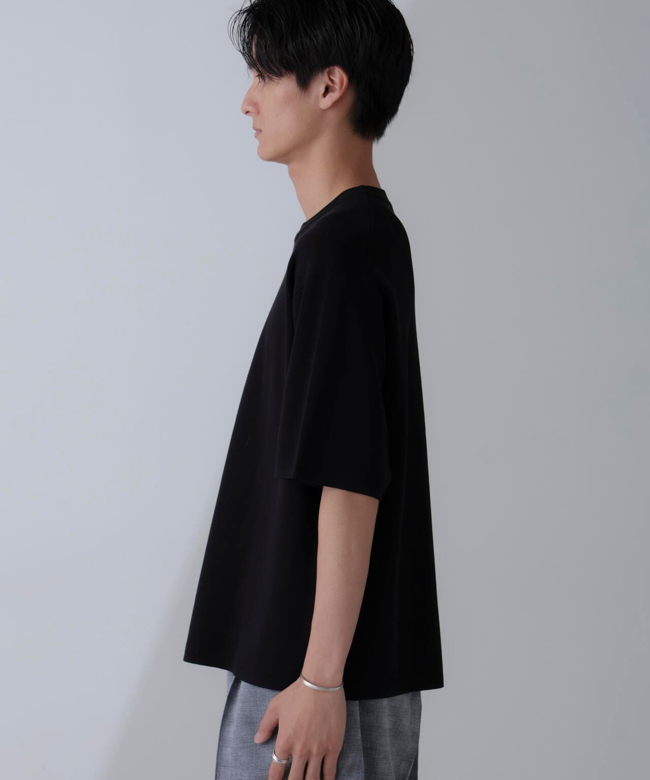 14ゲージミラノリブニット クルーネック 半袖(手洗い可能) 6684222204