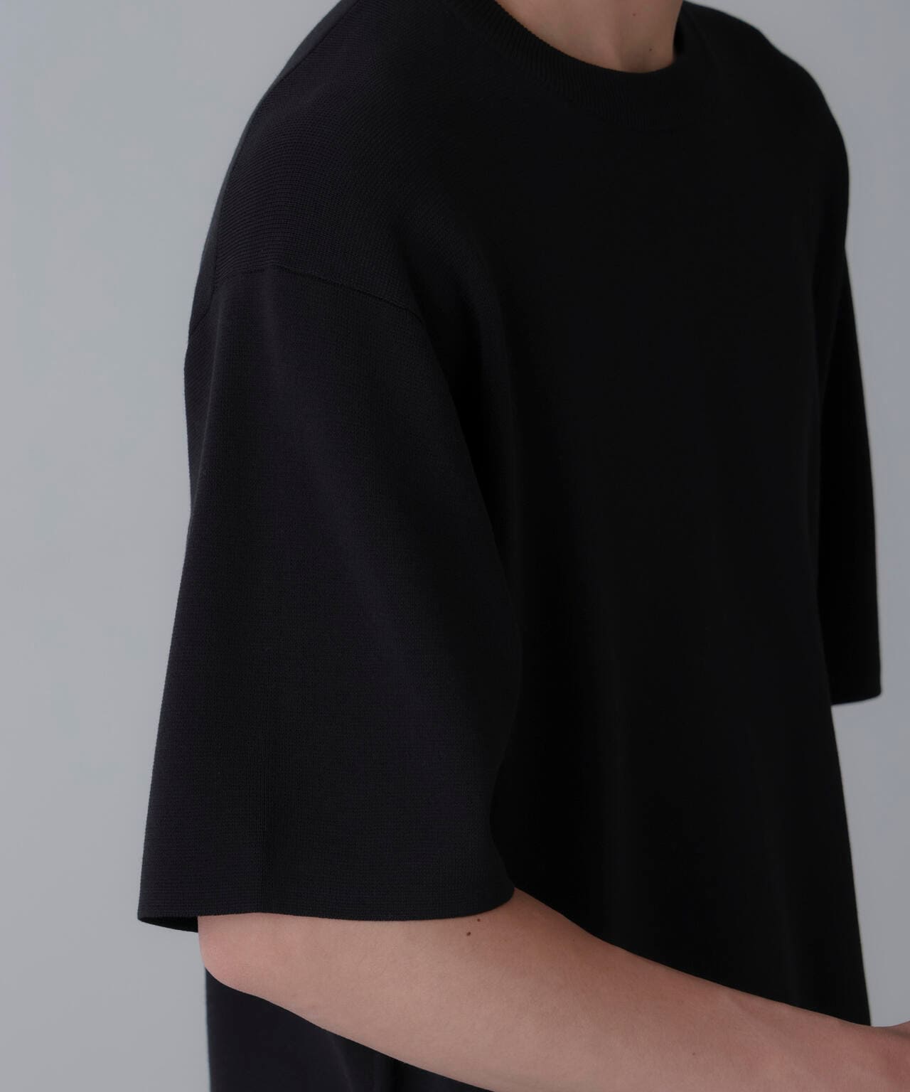 14ゲージミラノリブニット クルーネック 半袖(手洗い可能) 6684222204