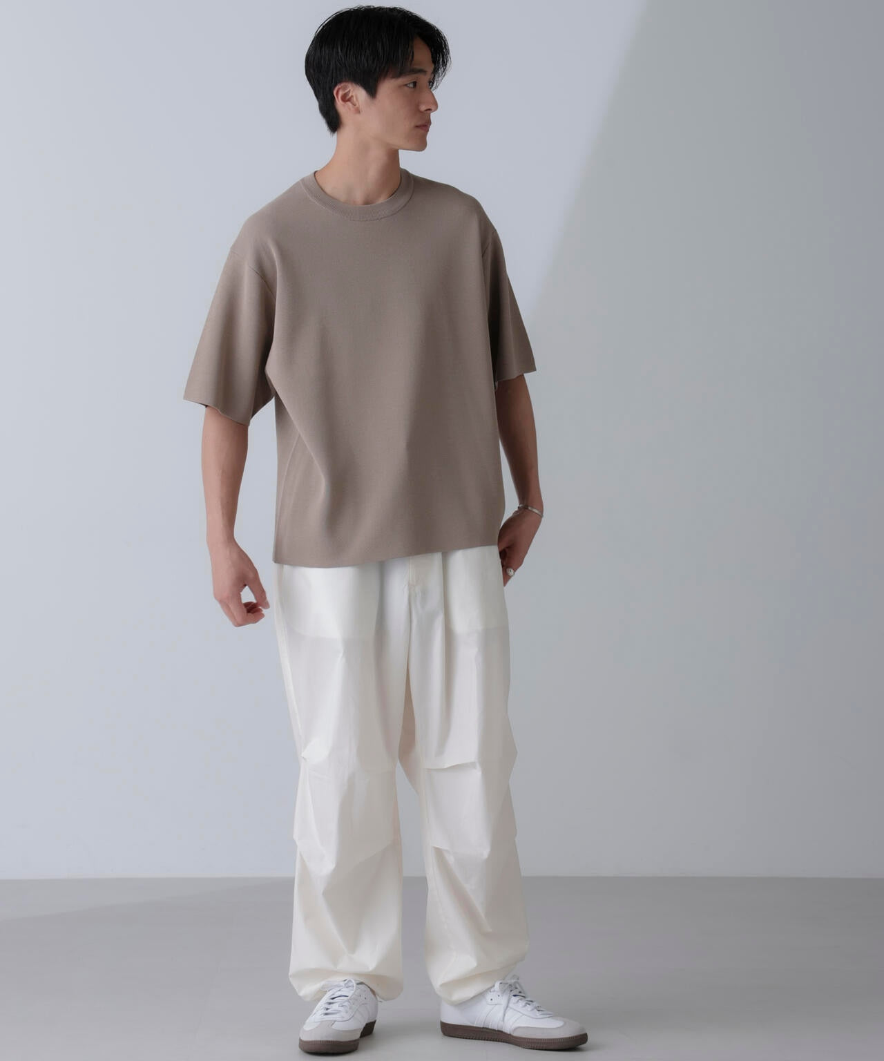 14ゲージミラノリブニット クルーネック 半袖(手洗い可能) 6684222204