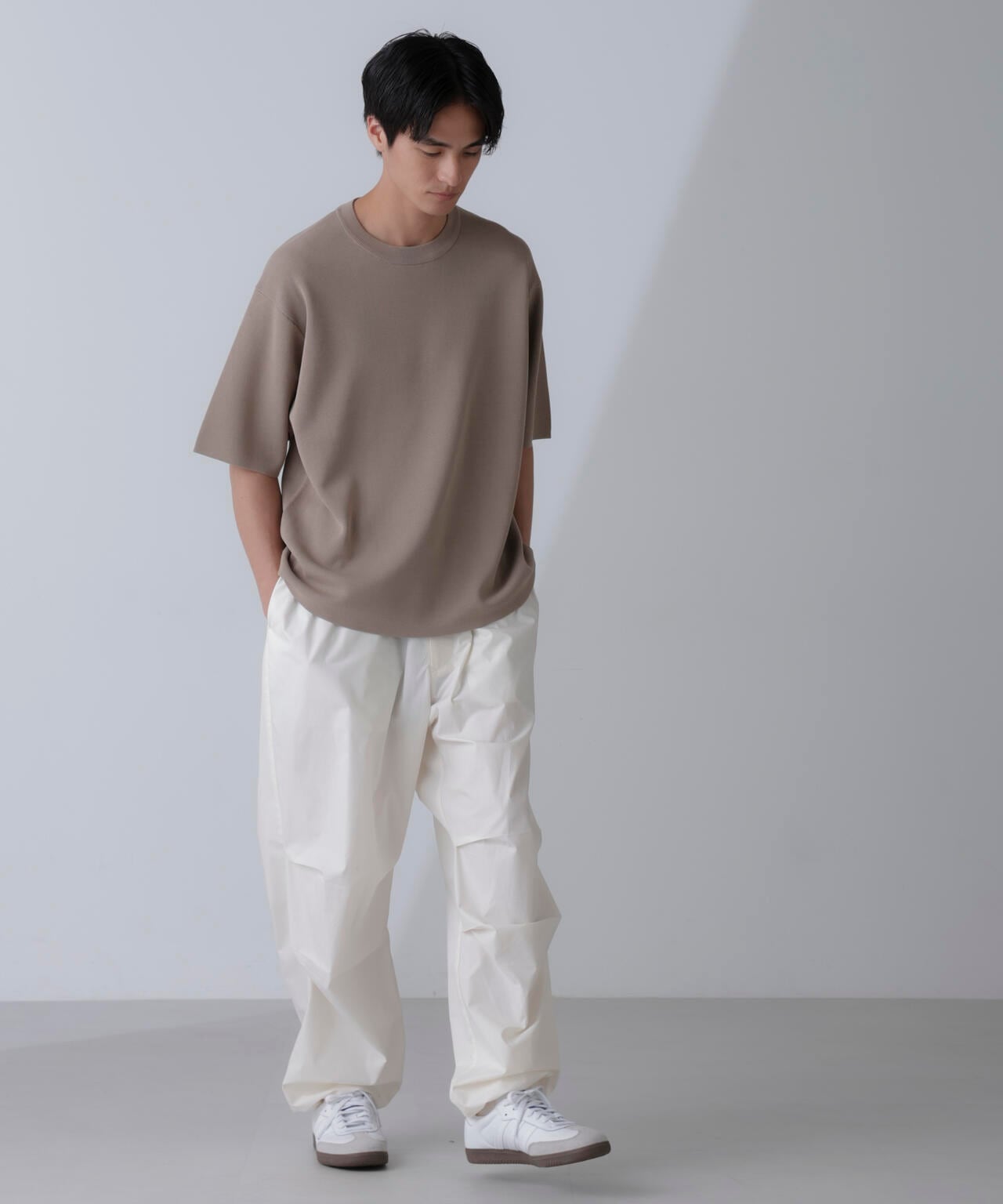 14ゲージミラノリブニット クルーネック 半袖(手洗い可能) 6684222204