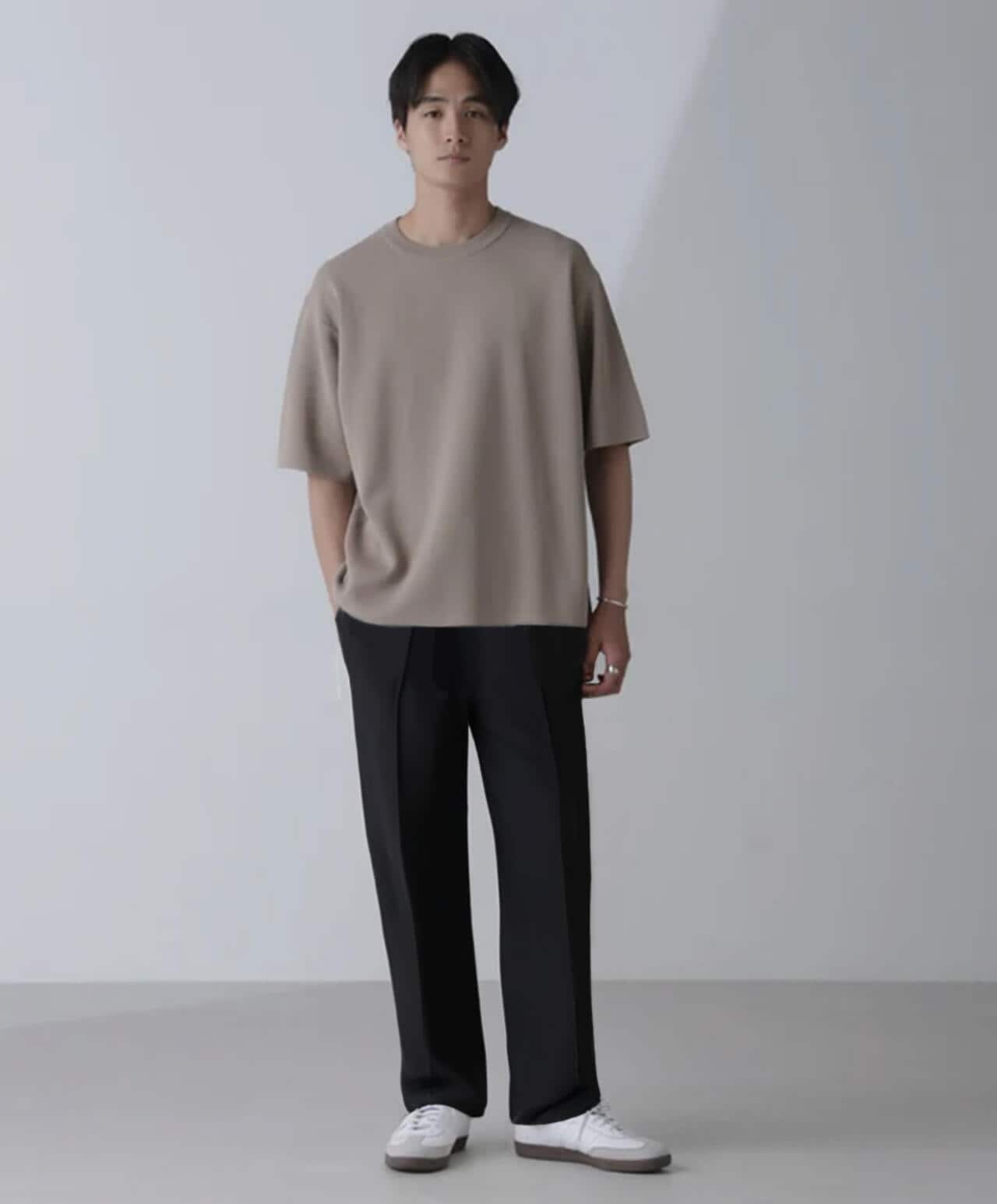 14ゲージミラノリブニット クルーネック 半袖(手洗い可能) 6684222204