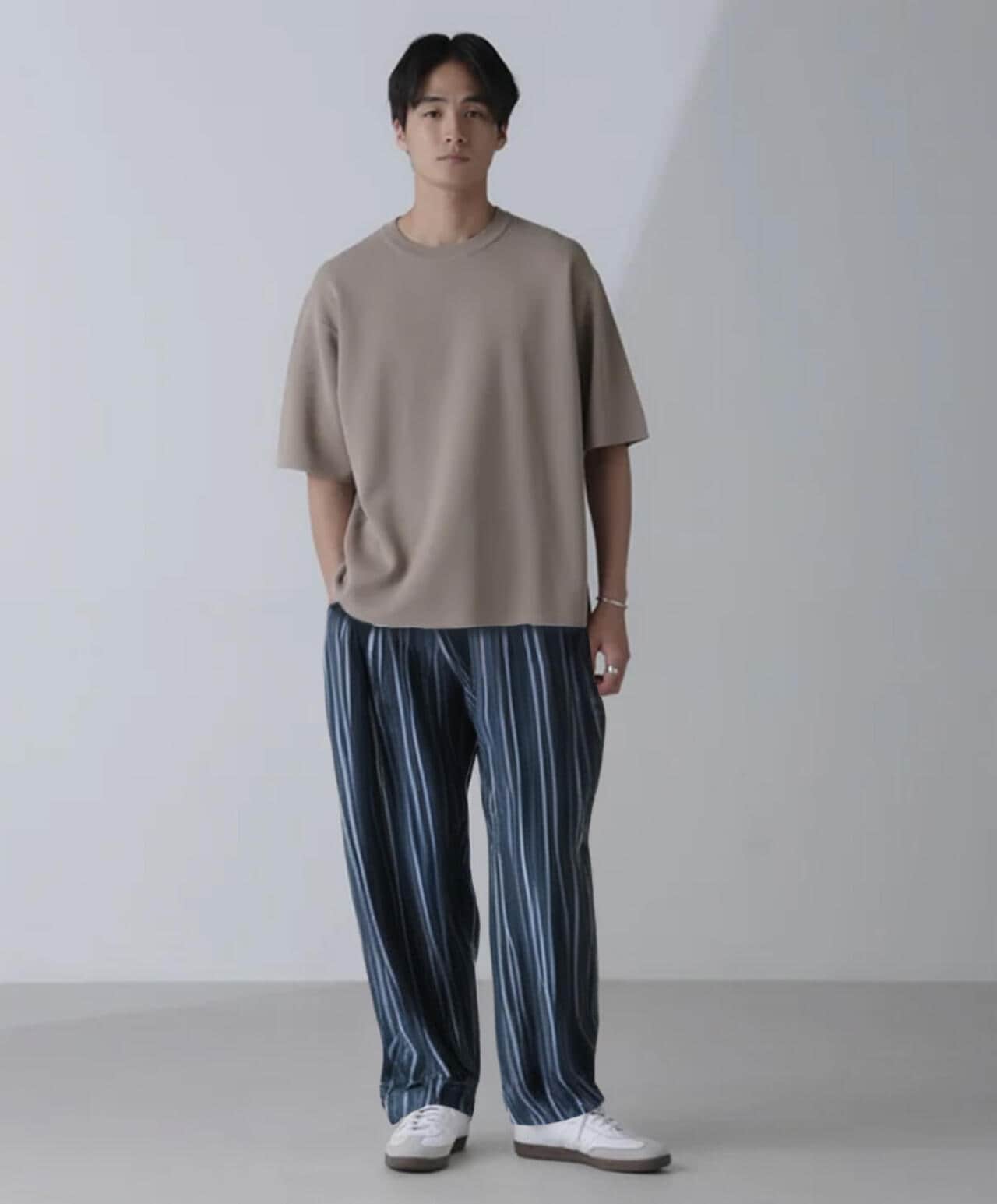 14ゲージミラノリブニット クルーネック 半袖(手洗い可能) 6684222204