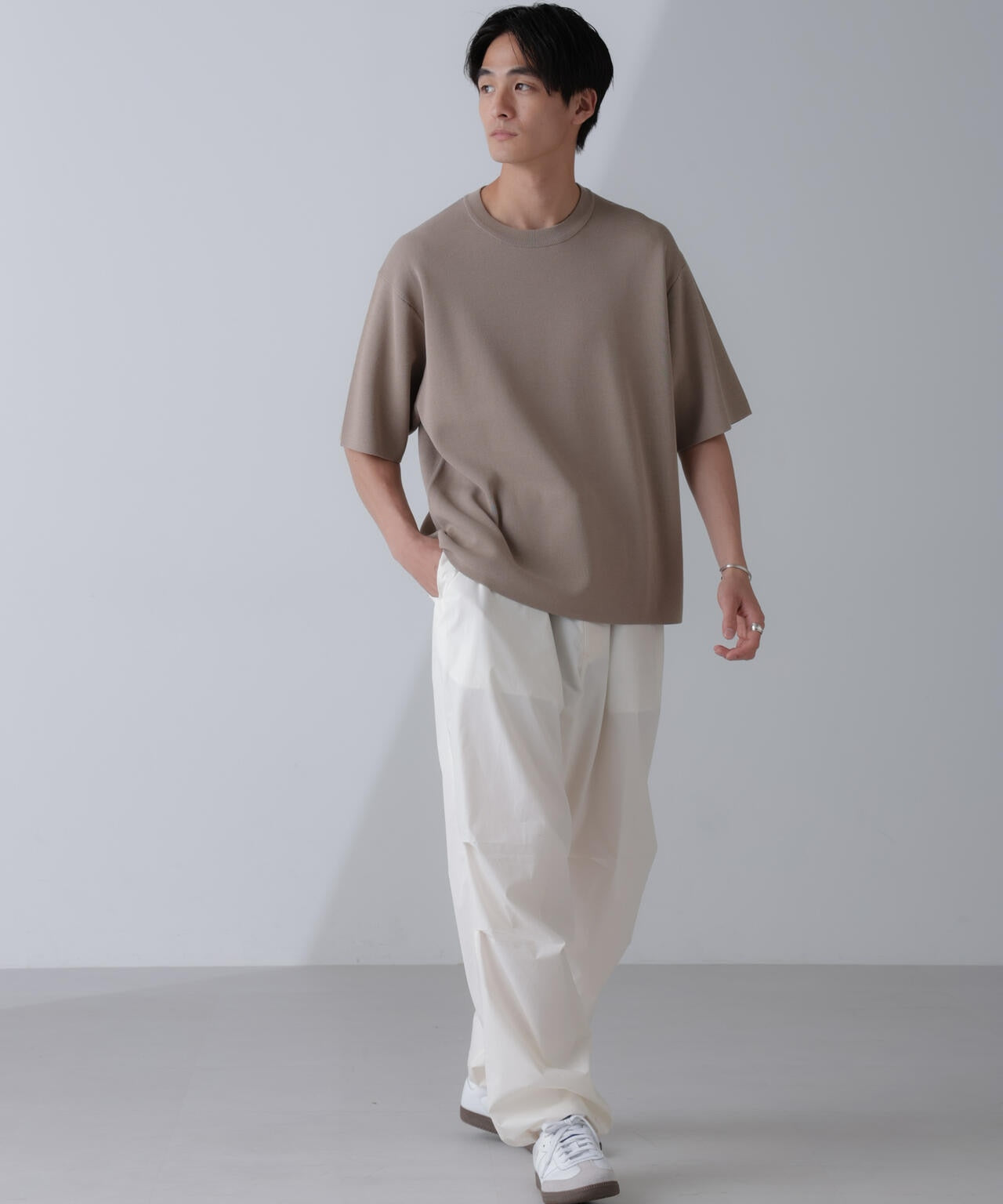 14ゲージミラノリブニット クルーネック 半袖(手洗い可能) 6684222204