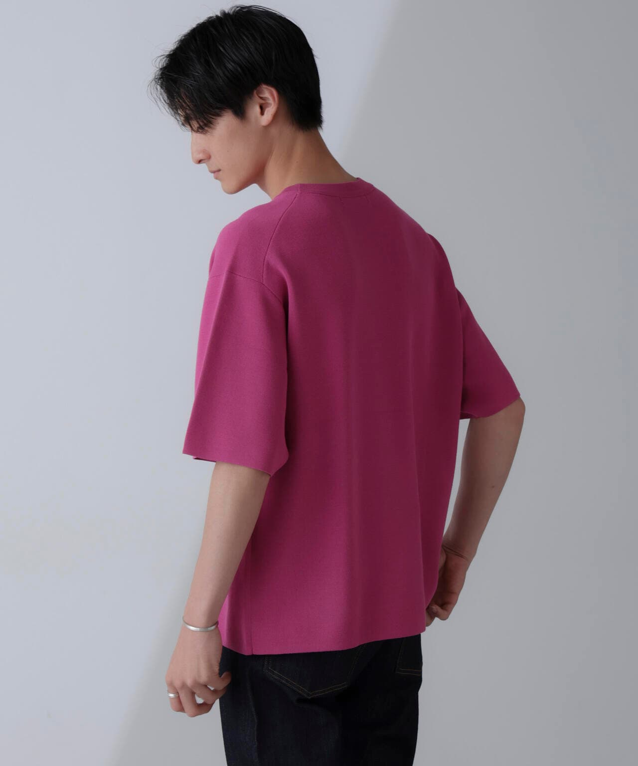 14ゲージミラノリブニット クルーネック 半袖(手洗い可能) 6684222204