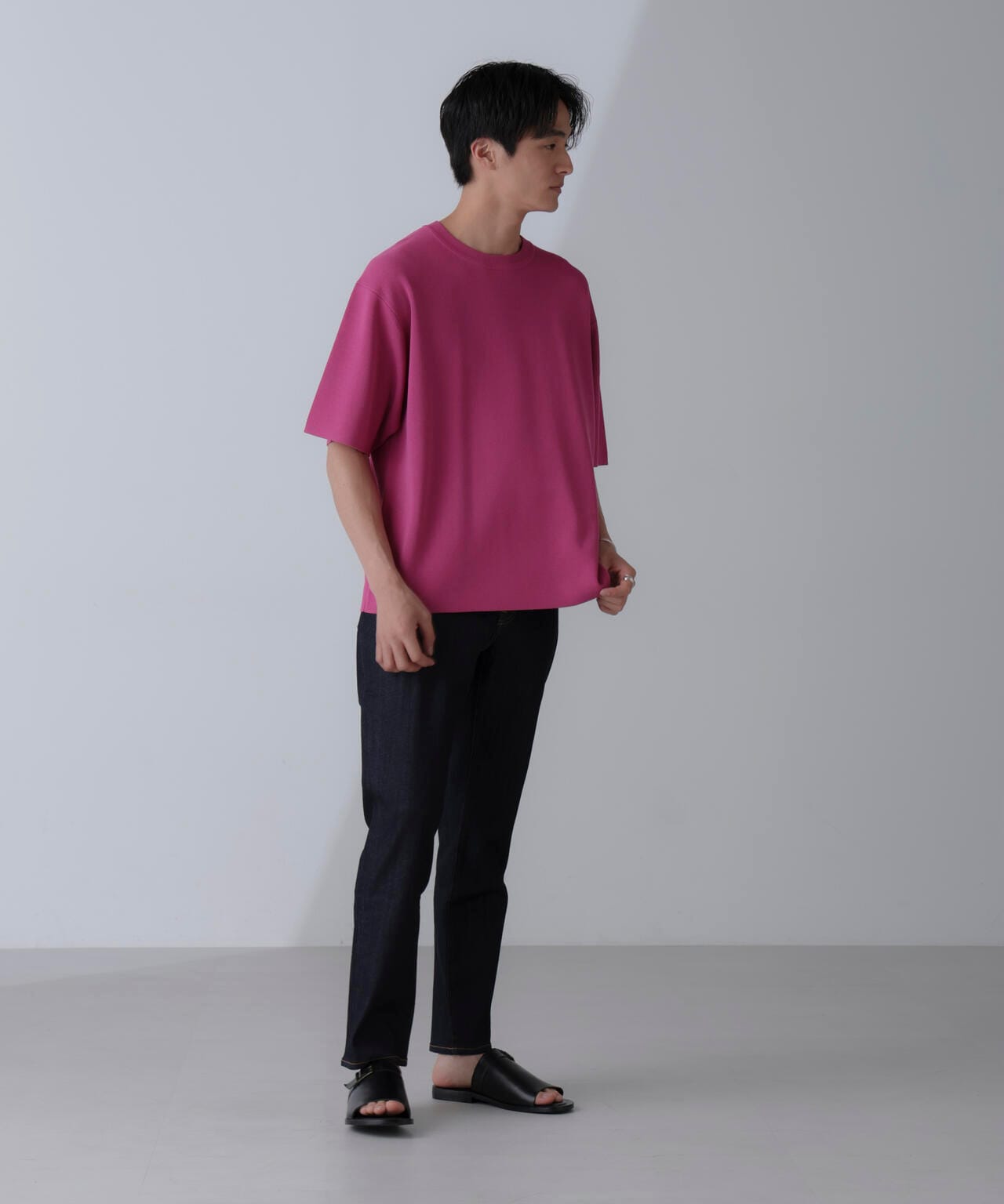 14ゲージミラノリブニット クルーネック 半袖(手洗い可能) 6684222204