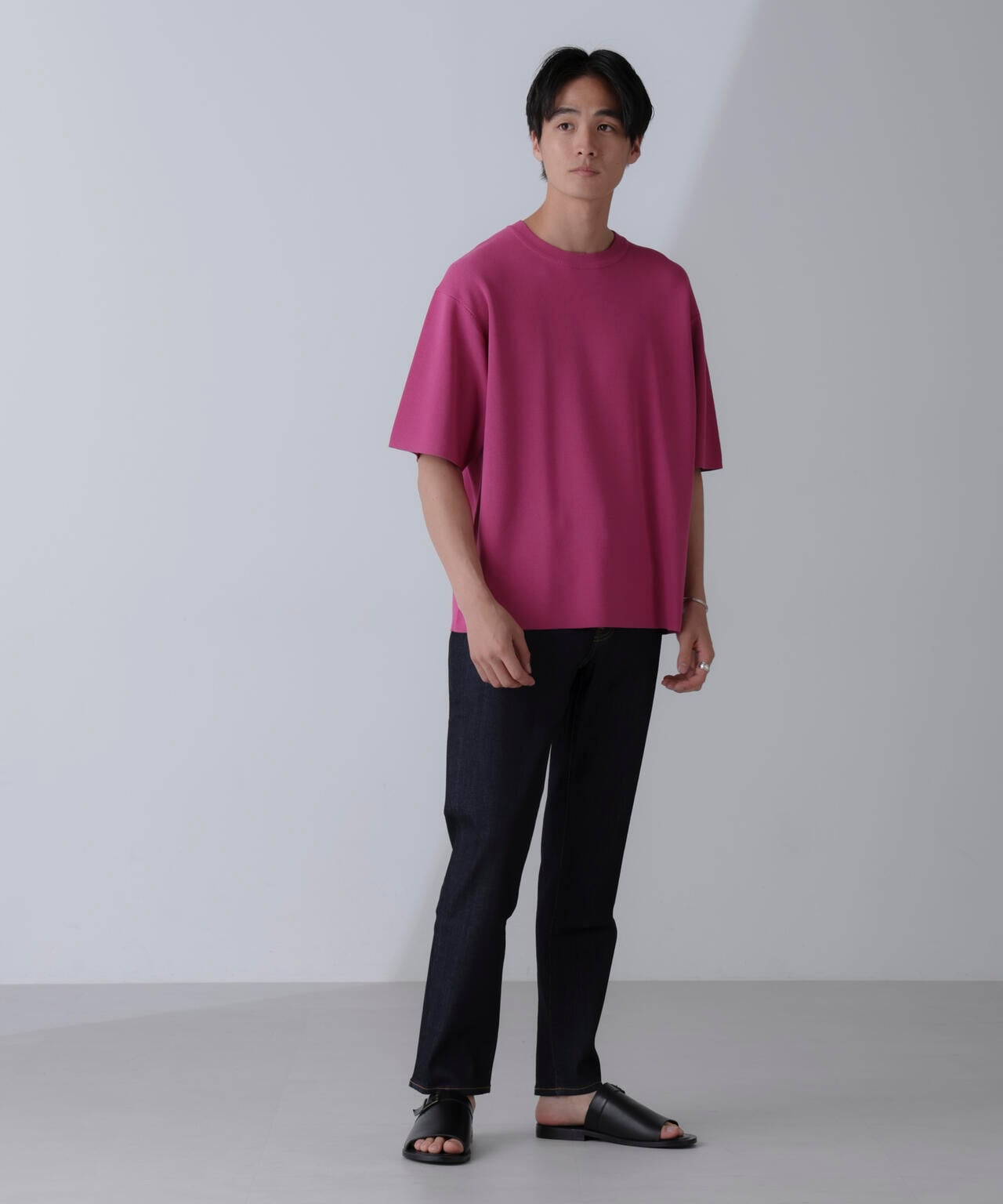 14ゲージミラノリブニット クルーネック 半袖(手洗い可能) 6684222204