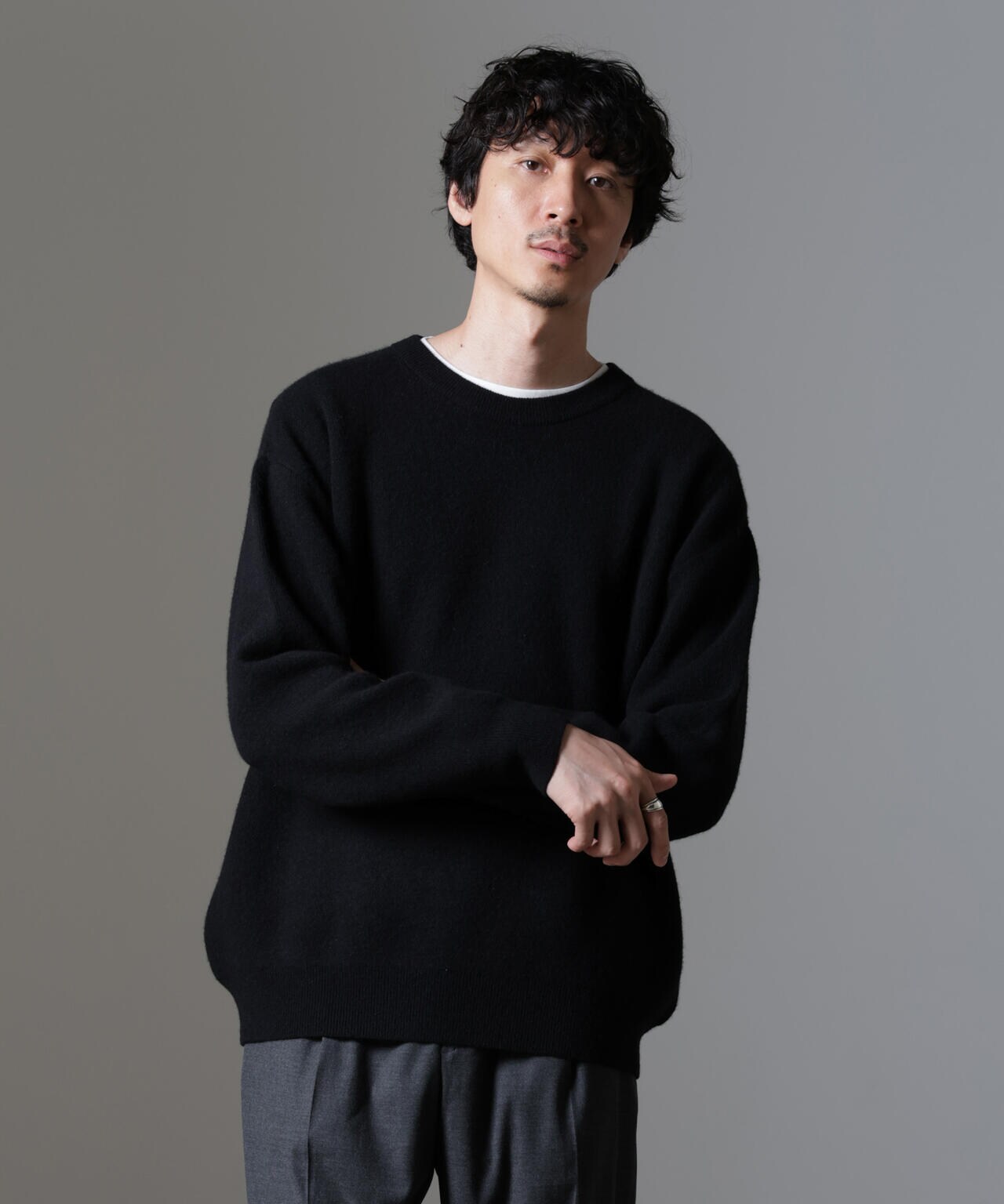 AQUA ウールカシミヤクルーネックプルオーバー 6684222211