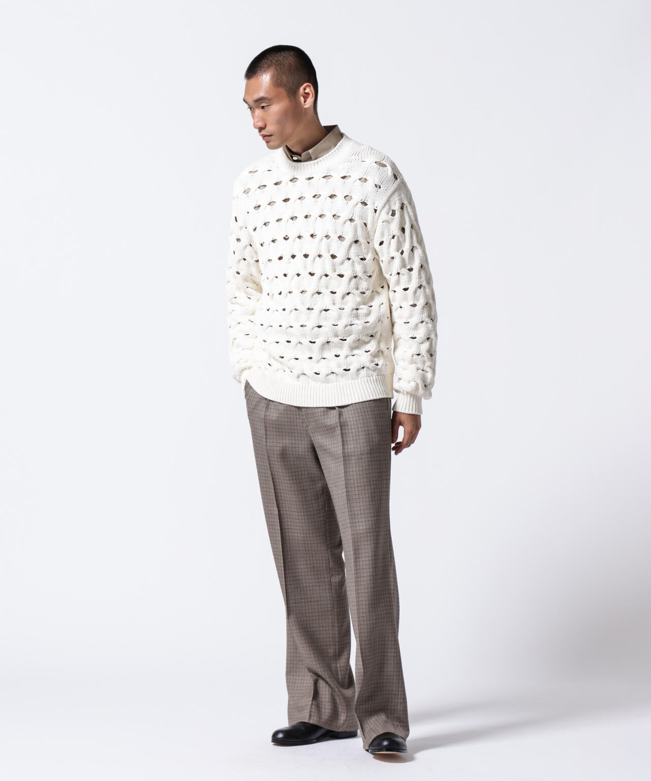 「ASSEMBLANC」リリーヤーンアイレットケーブルプルオーバー 6684222218