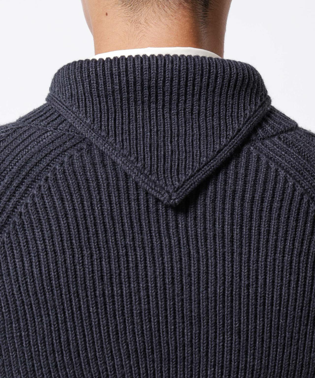 「ASSEMBLANC」フレンチウールスカーフカラージップニット 6684222233