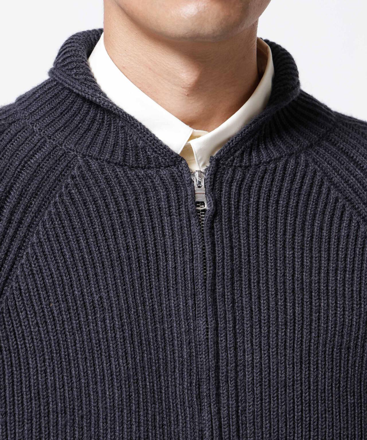 「ASSEMBLANC」フレンチウールスカーフカラージップニット 6684222233