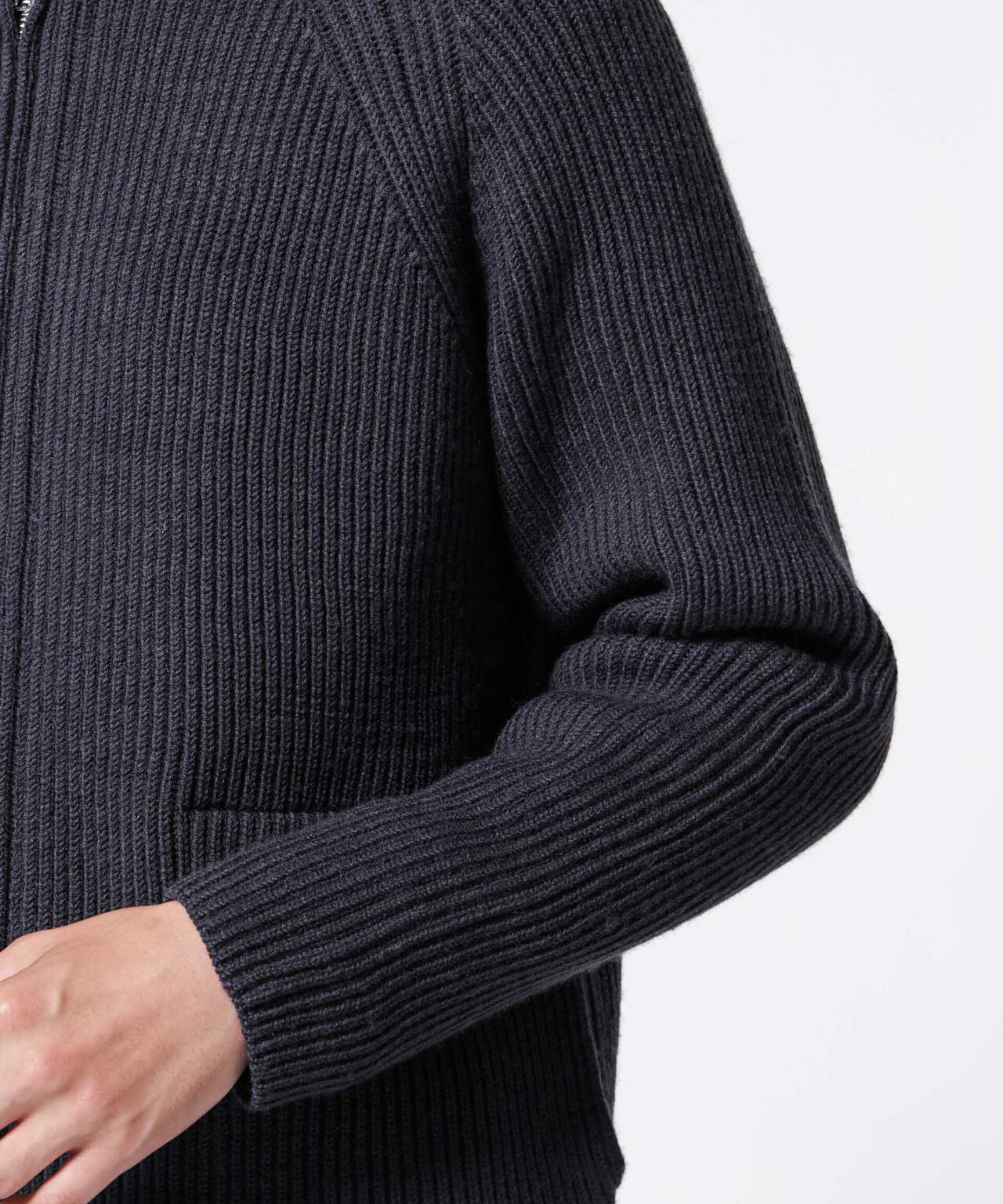 「ASSEMBLANC」フレンチウールスカーフカラージップニット 6684222233