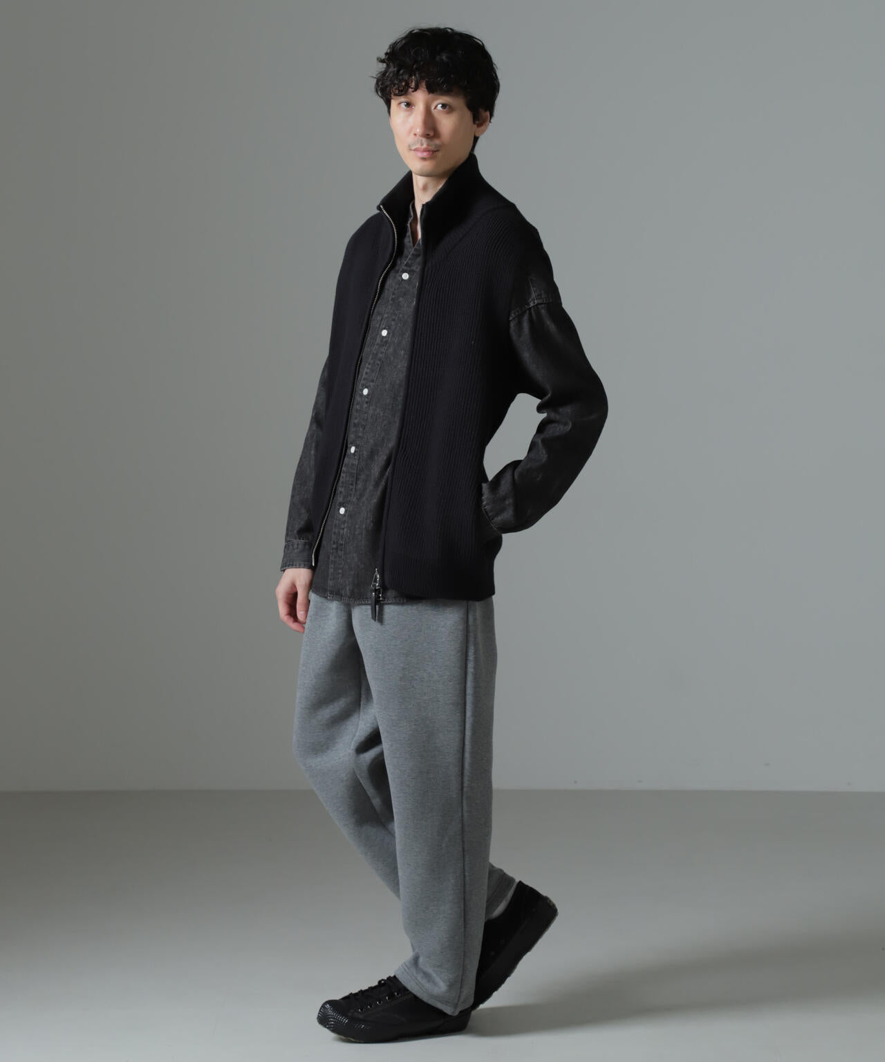 片アゼドライバーズジップニットベスト 6684222236