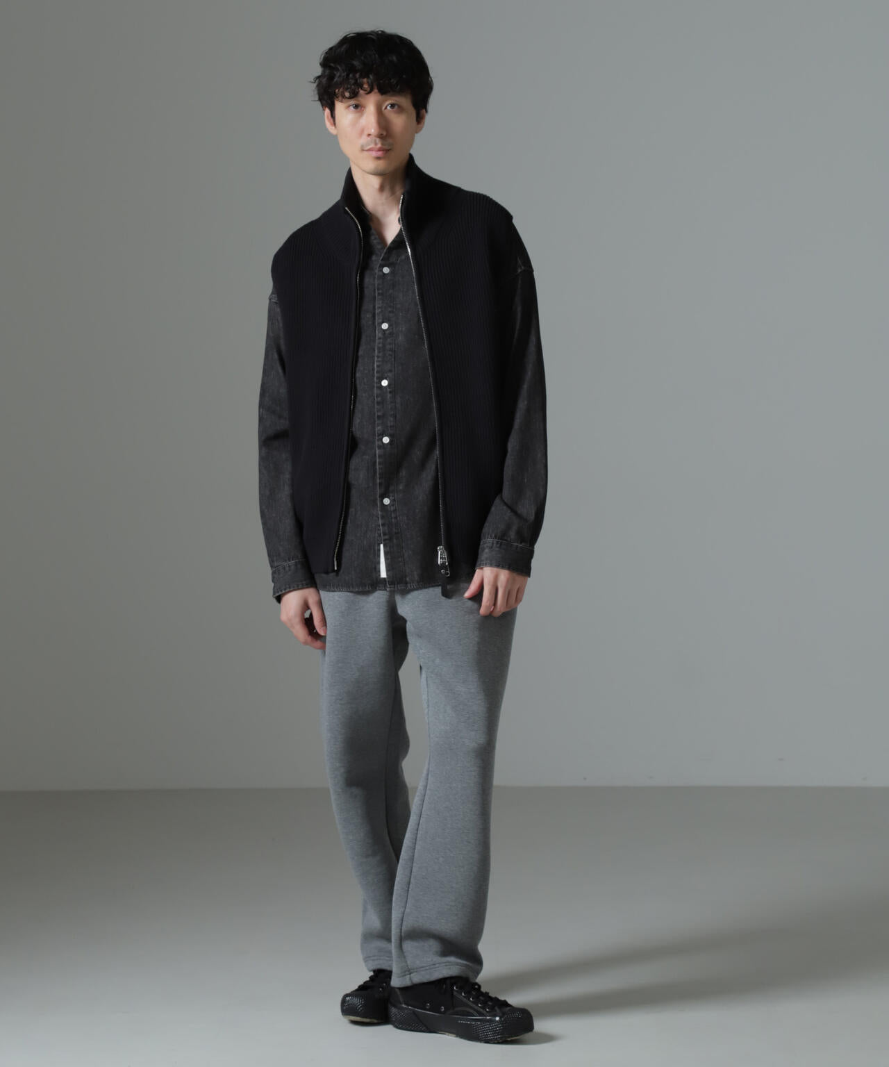 片アゼドライバーズジップニットベスト 6684222236