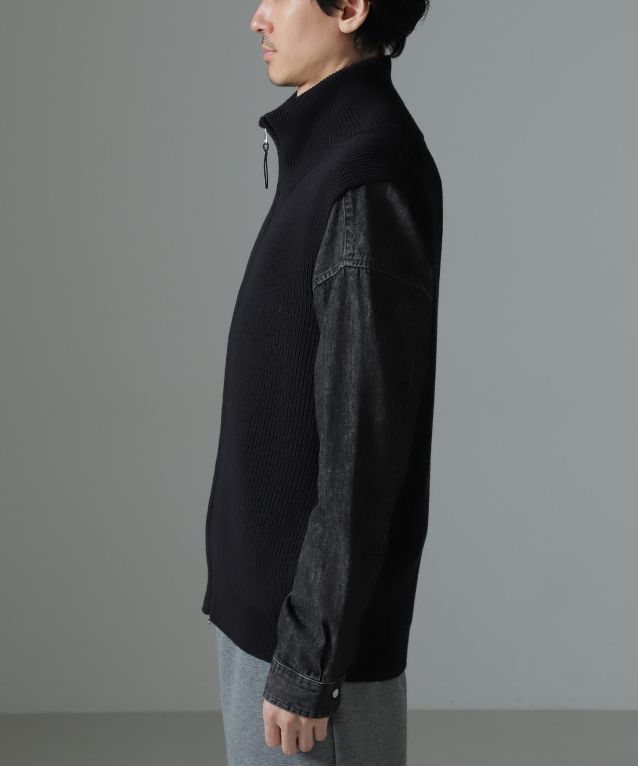 片アゼドライバーズジップニットベスト 6684222236