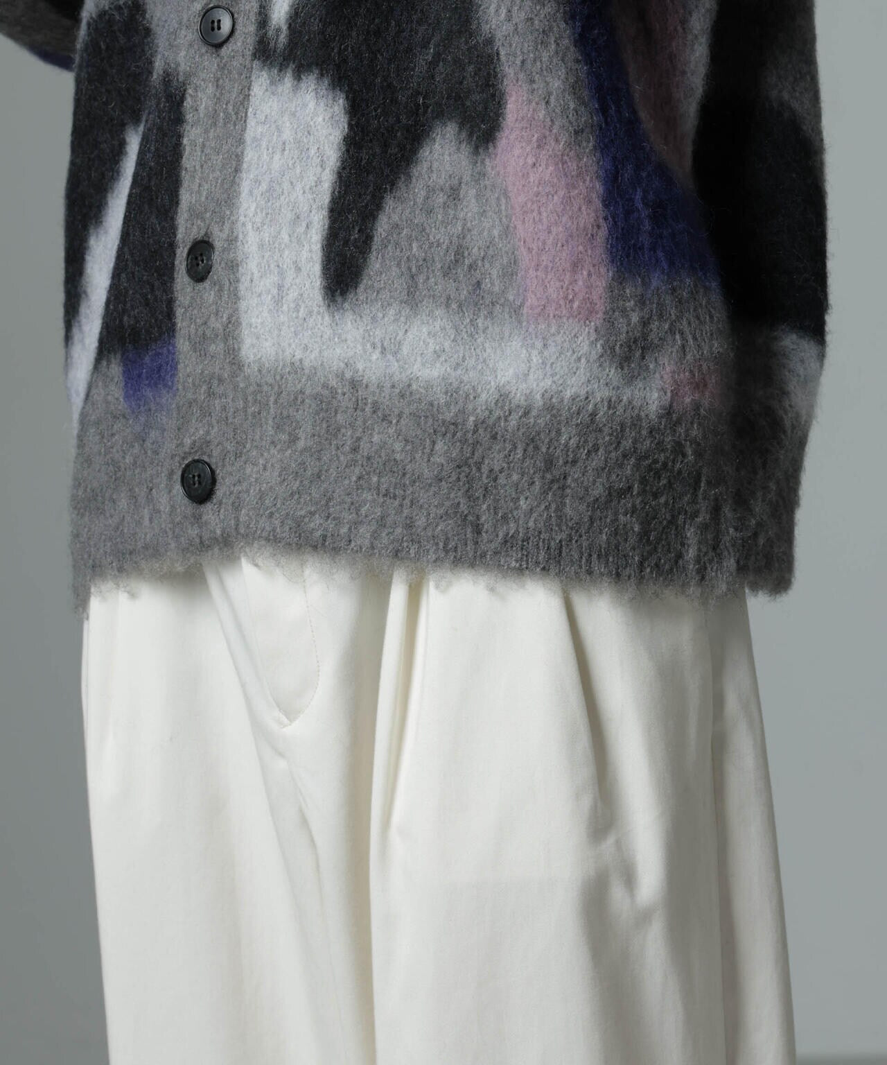 「着るアート」YUTAKA KAWAI モヘヤミックスカーディガン 6684222252