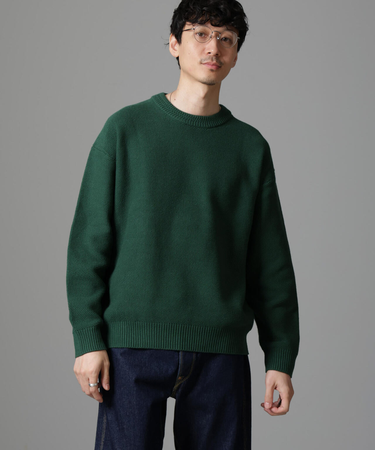 コットンバルキーカノコクルーネックニット 6684222254