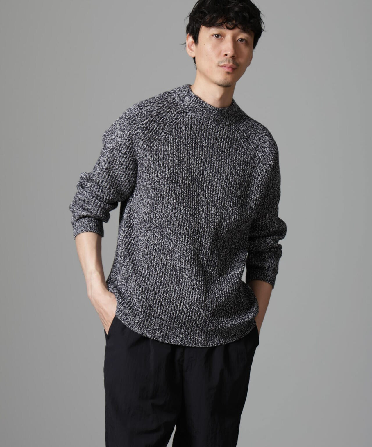 コットンバルキーモックネックニット 6684222255