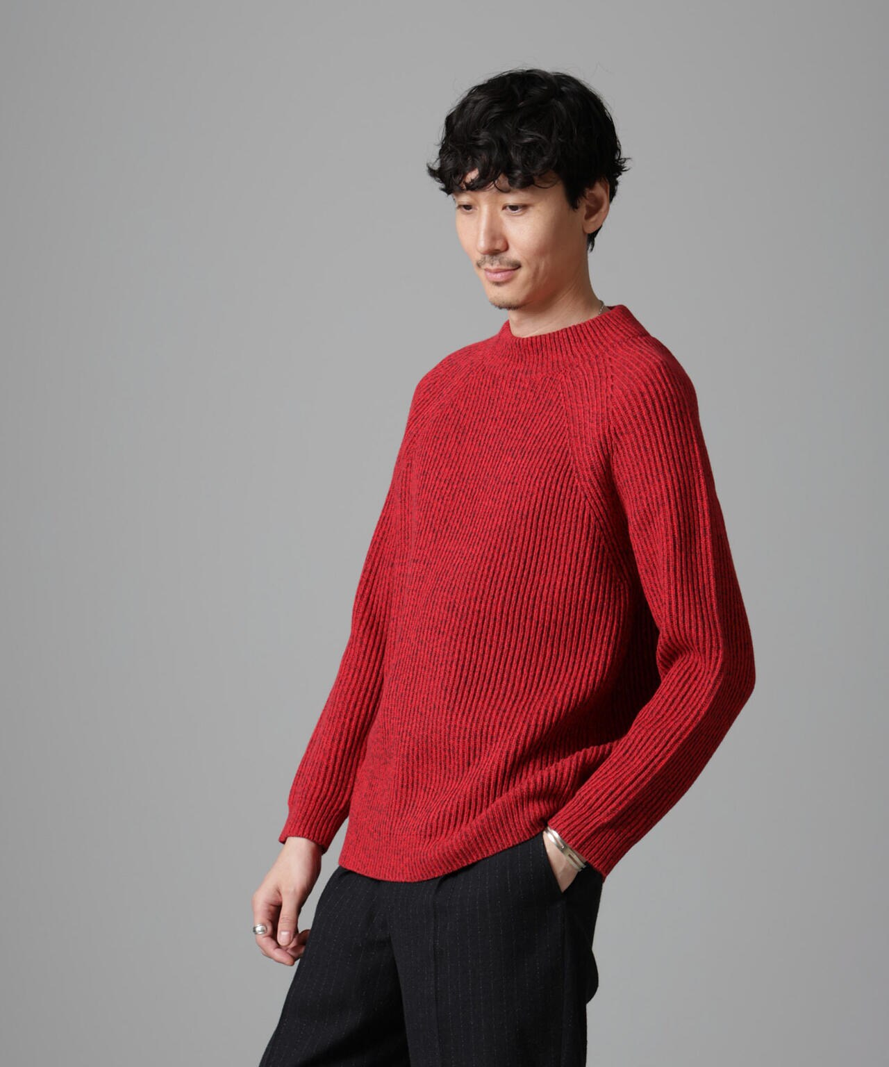 コットンバルキーモックネックニット 6684222255