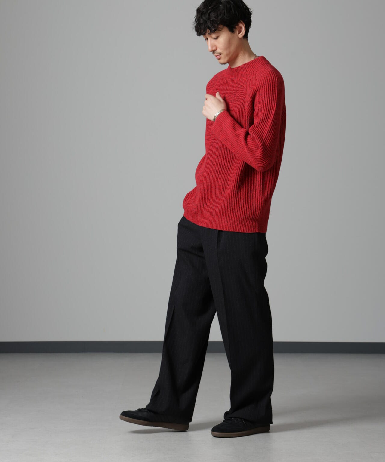 コットンバルキーモックネックニット 6684222255