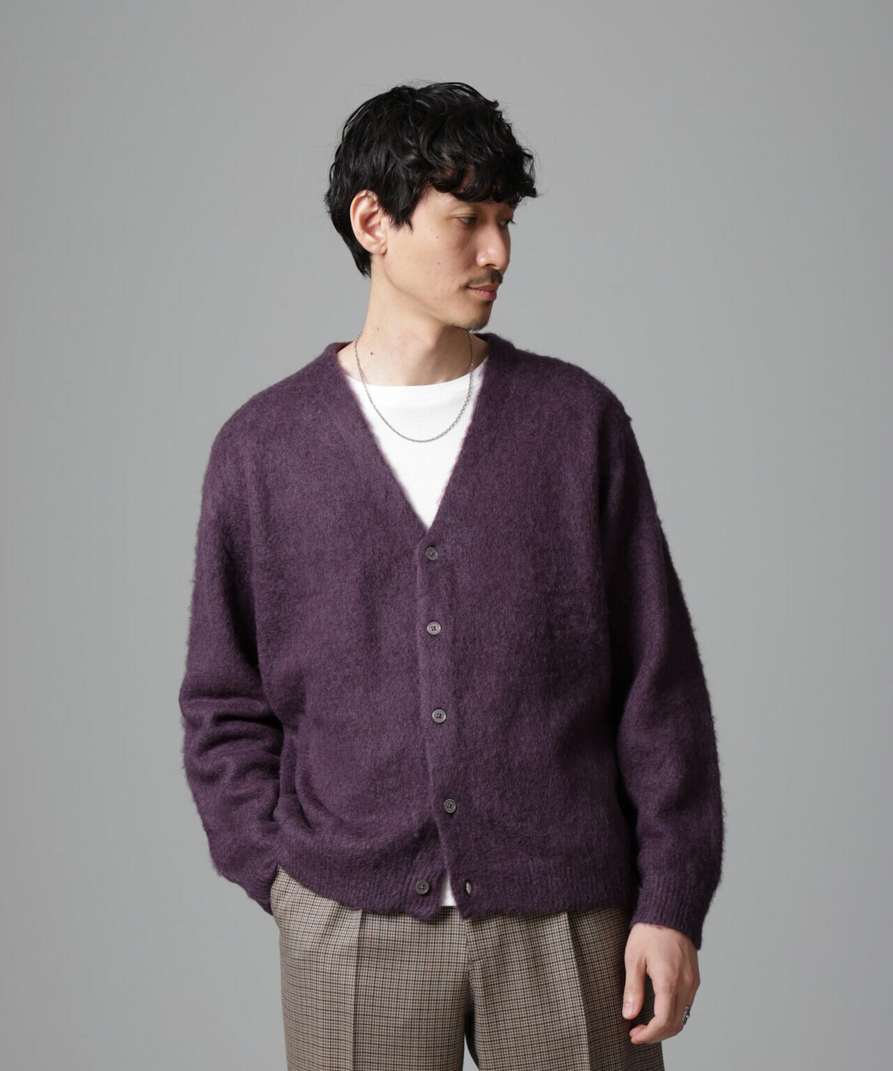 モヘヤブレンド起毛カーディガン 6684222260