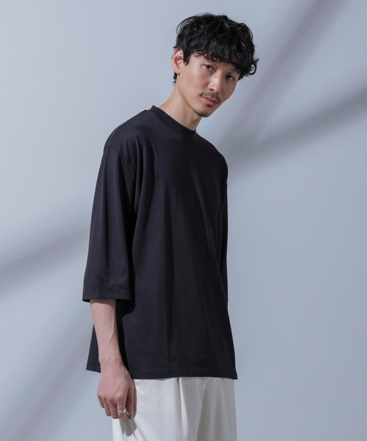 Anti Soaked(R) 汗染み防止 クルーネックワイドTシャツ七分袖 6684223203