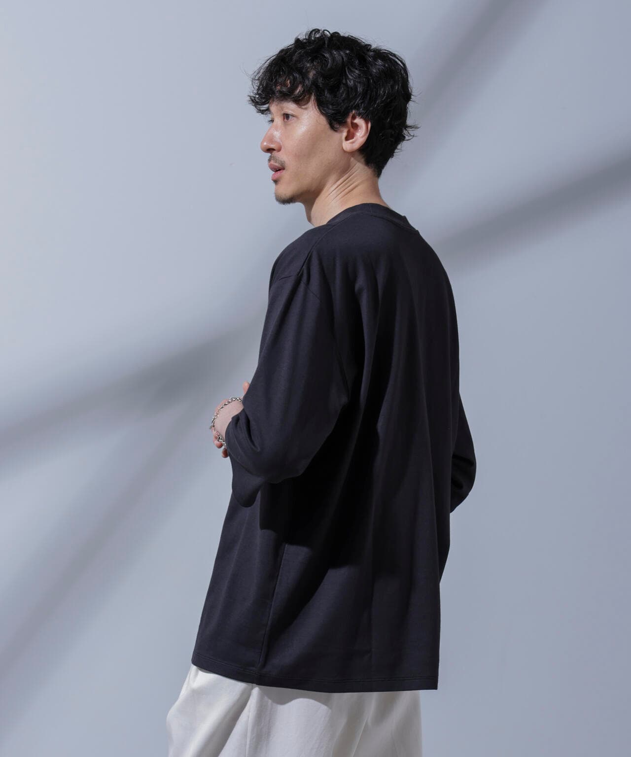 Anti Soaked(R) 汗染み防止 クルーネックワイドTシャツ七分袖 6684223203
