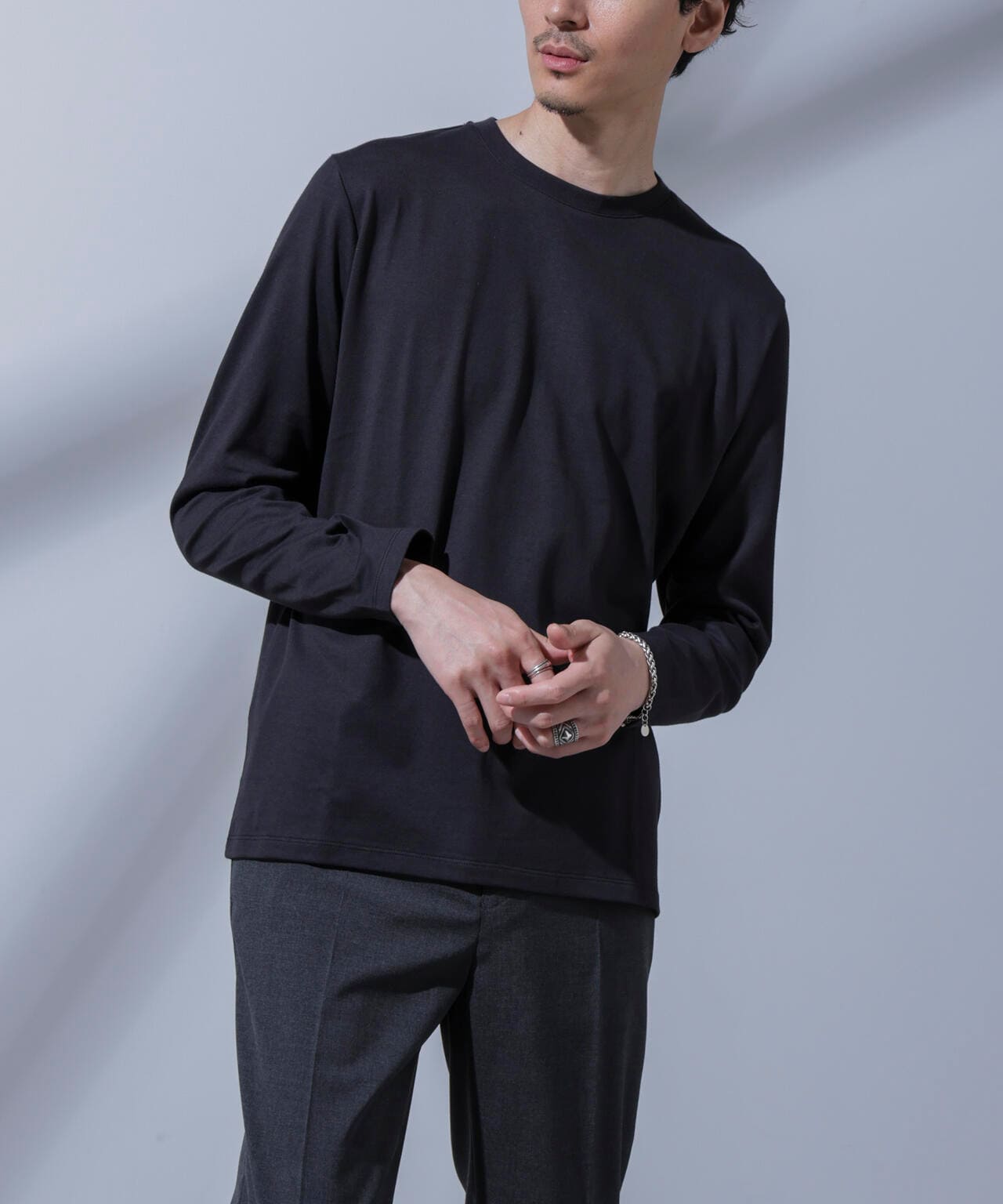 Anti Soaked(R)汗染み防止 クルーネックTシャツ 長袖 6684223205