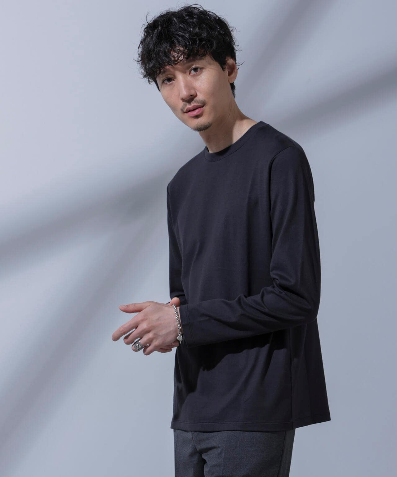 Anti Soaked(R)汗染み防止 クルーネックTシャツ 長袖 6684223205