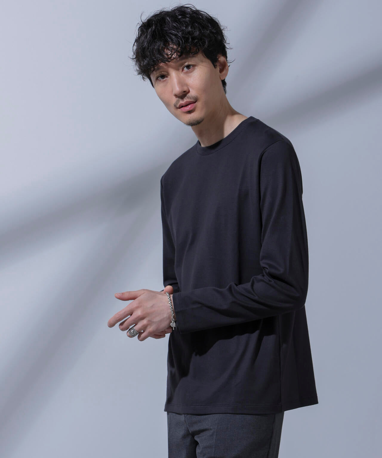 Anti Soaked(R)汗染み防止 クルーネックTシャツ 長袖 6684223205