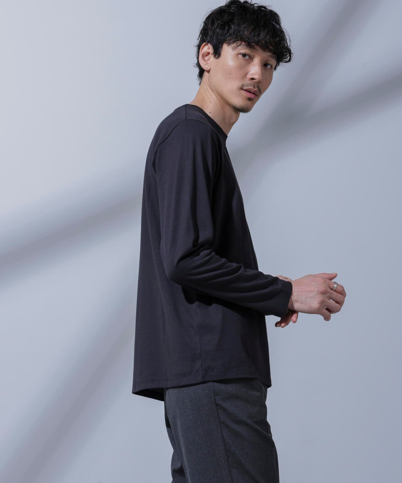 Anti Soaked(R)汗染み防止 クルーネックTシャツ 長袖 6684223205