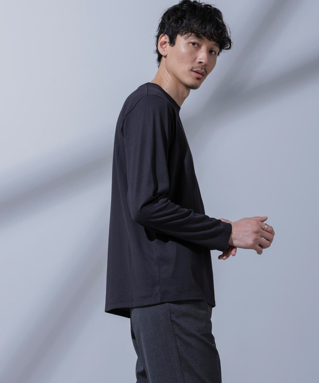 Anti Soaked(R)汗染み防止 クルーネックTシャツ 長袖 6684223205