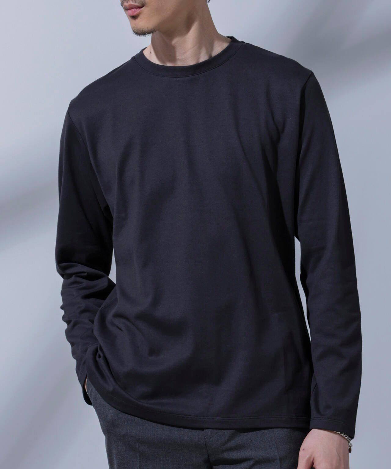 Anti Soaked(R)汗染み防止 クルーネックTシャツ 長袖 6684223205