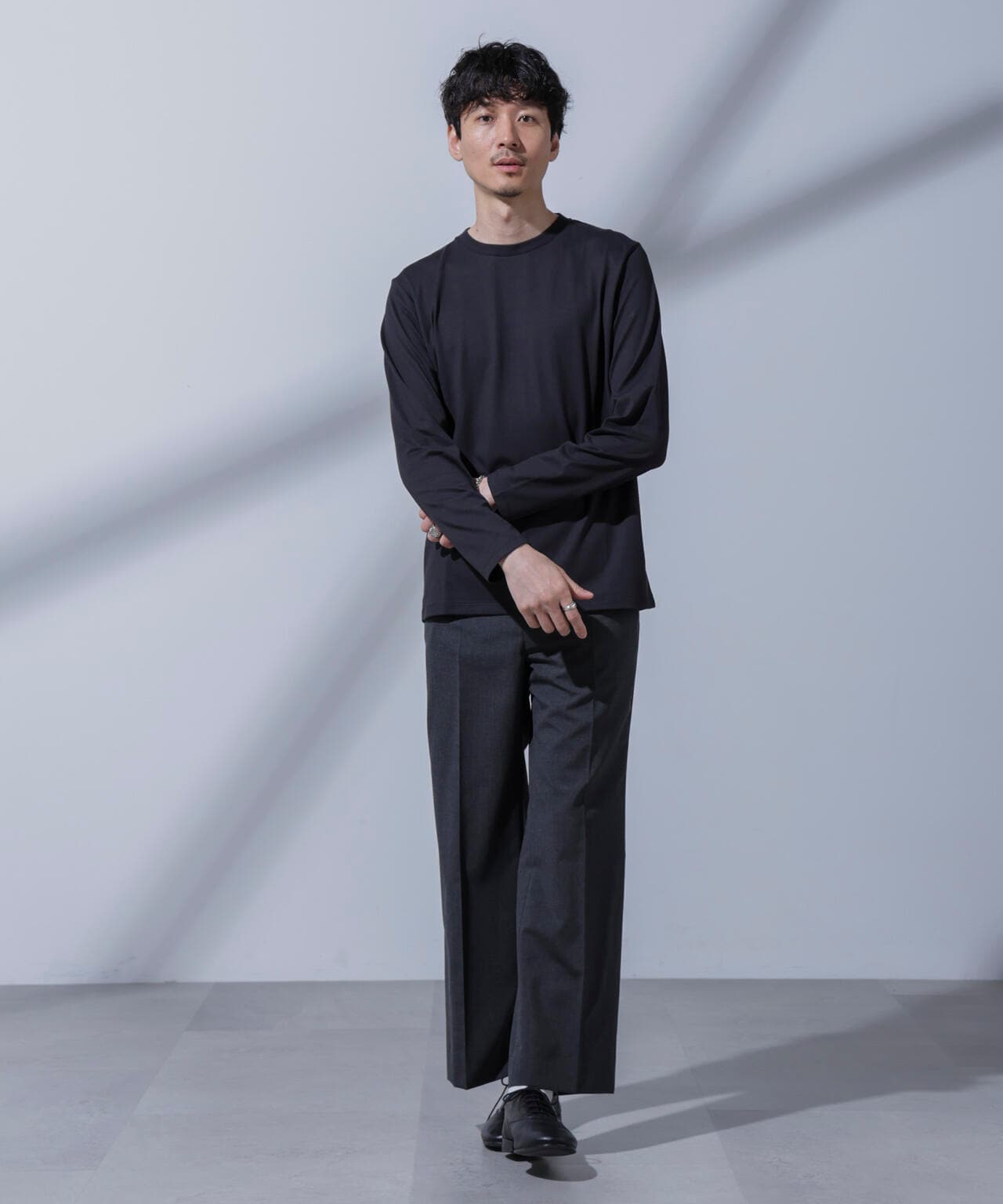 Anti Soaked(R)汗染み防止 クルーネックTシャツ 長袖 6684223205