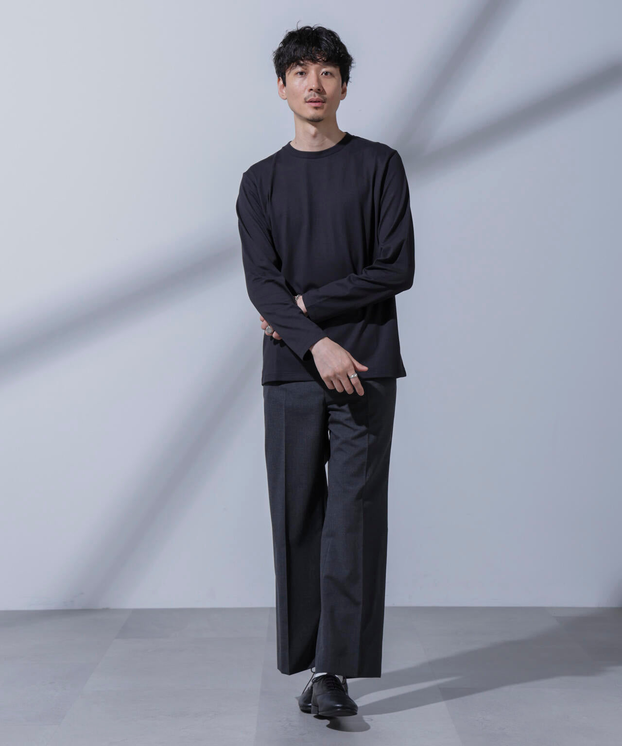 Anti Soaked(R)汗染み防止 クルーネックTシャツ 長袖 6684223205