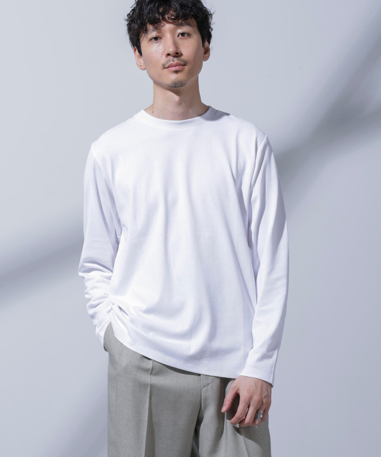 Anti Soaked(R)汗染み防止 クルーネックTシャツ 長袖 6684223205