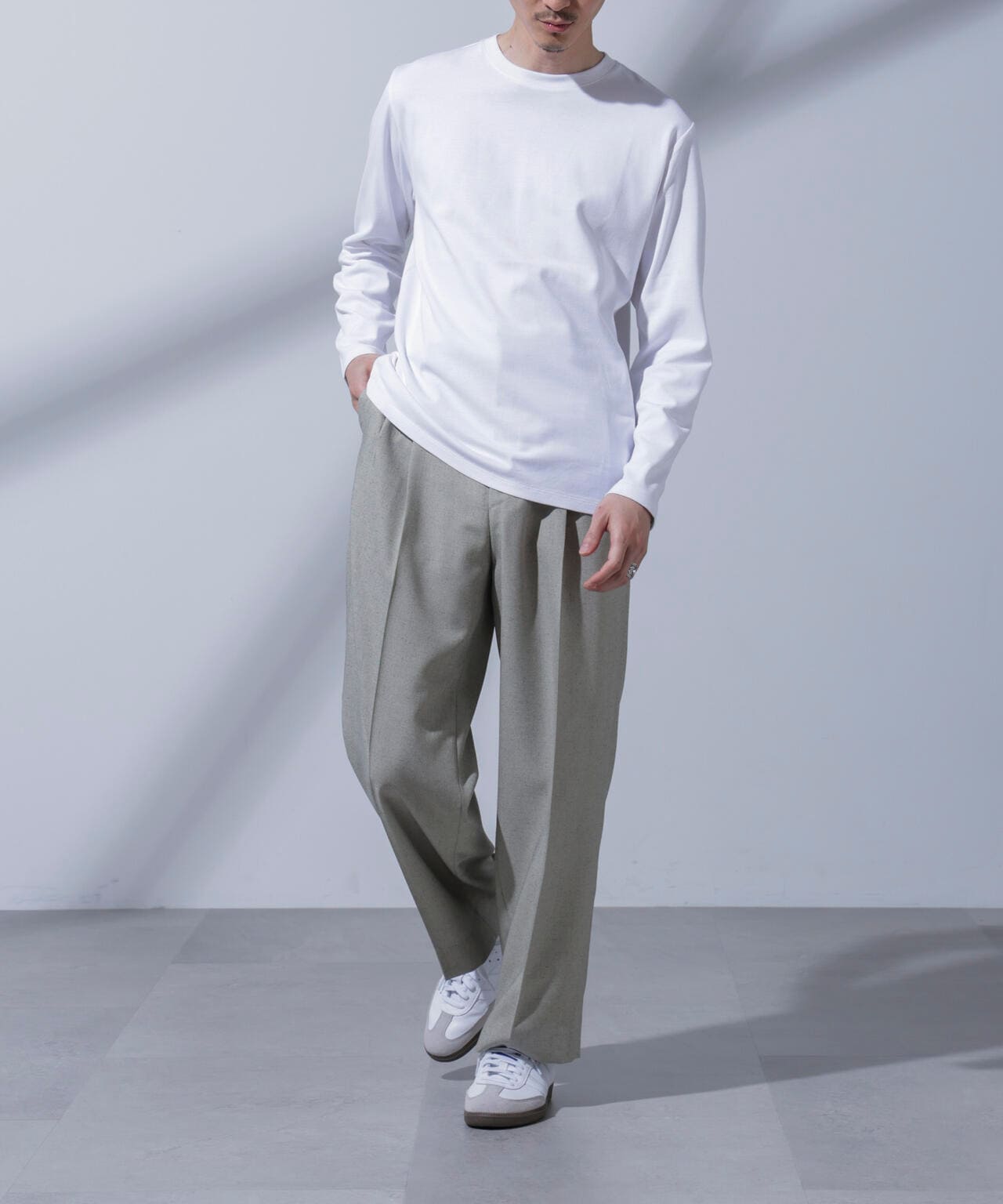 Anti Soaked(R)汗染み防止 クルーネックTシャツ 長袖 6684223205