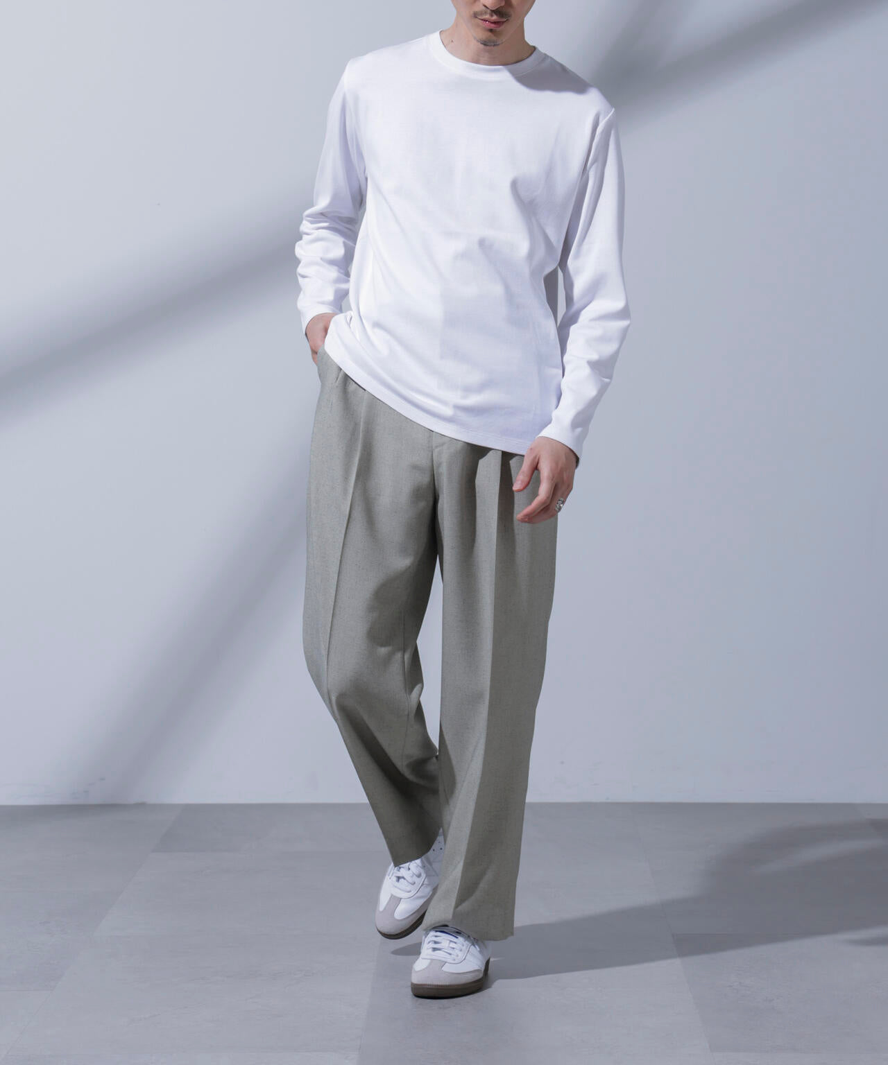 Anti Soaked(R)汗染み防止 クルーネックTシャツ 長袖 6684223205