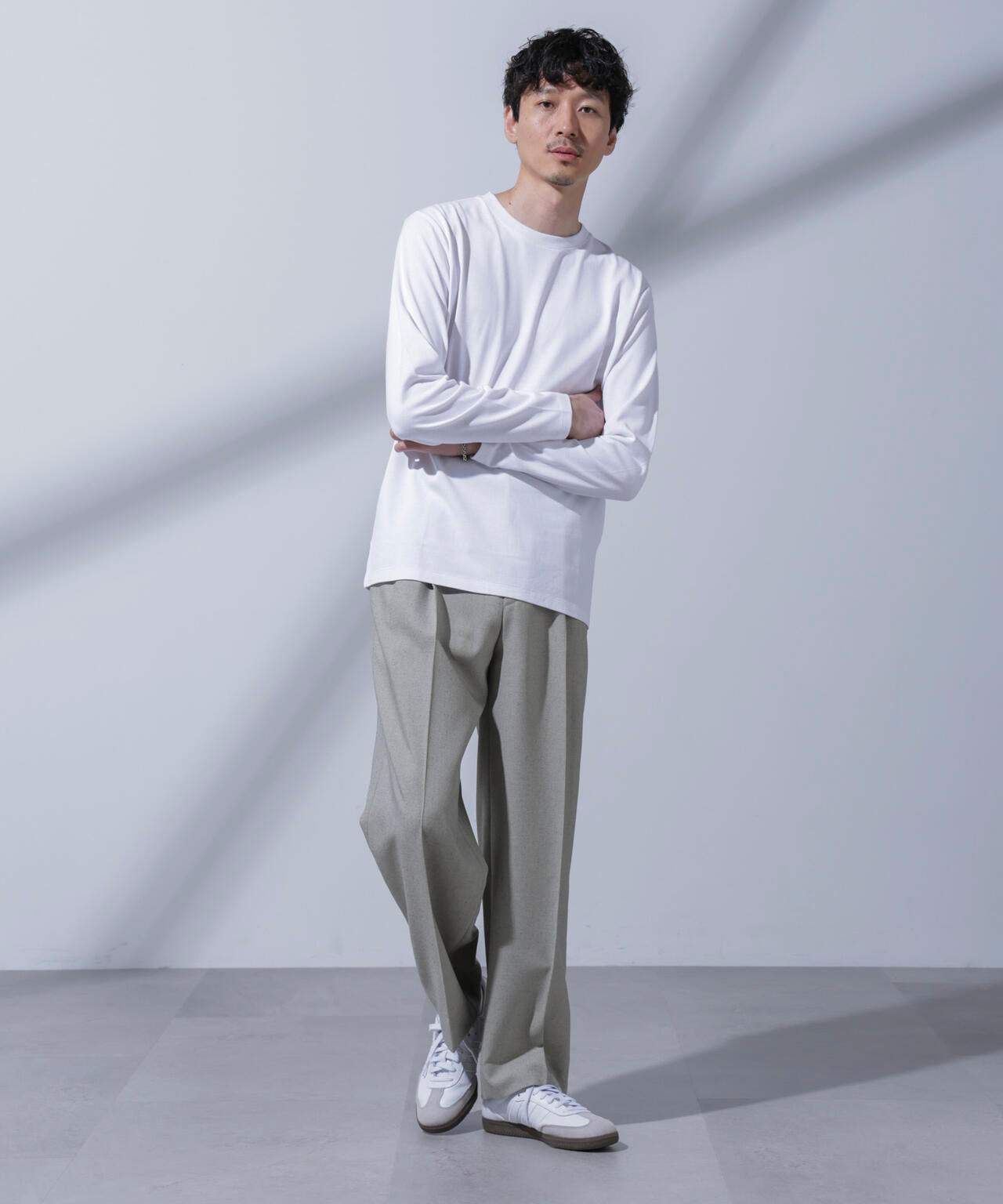 Anti Soaked(R)汗染み防止 クルーネックTシャツ 長袖 6684223205