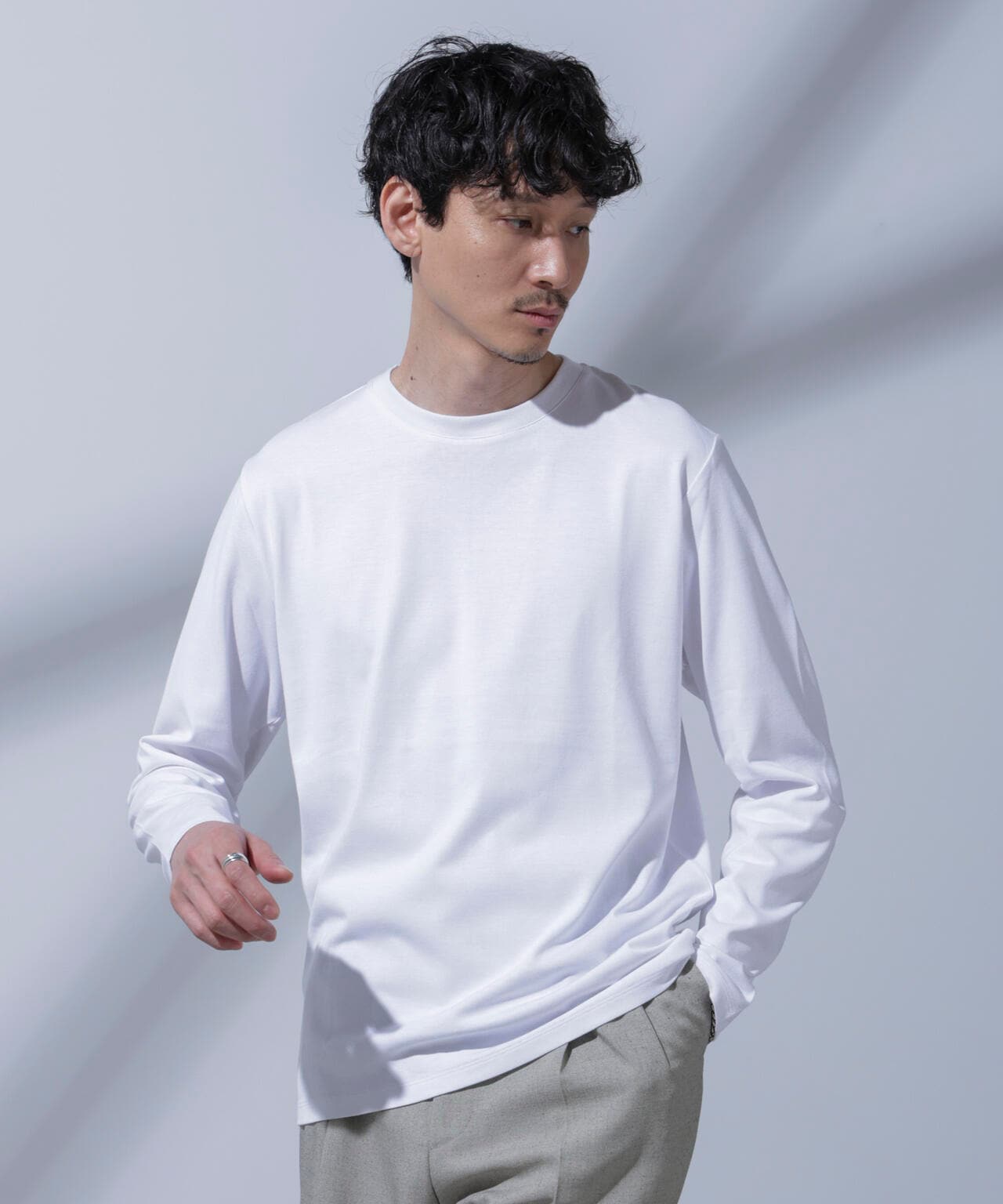 Anti Soaked(R)汗染み防止 クルーネックTシャツ 長袖 6684223205