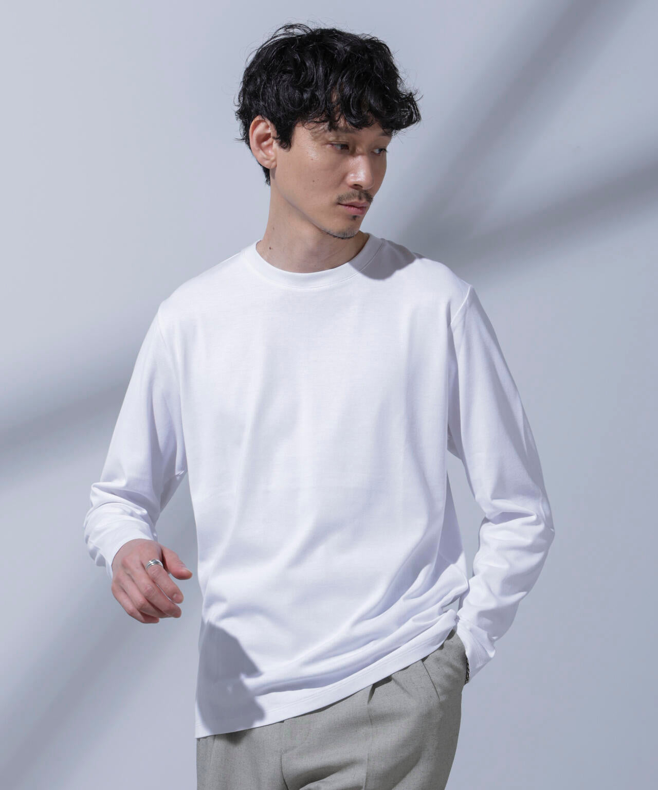 Anti Soaked(R)汗染み防止 クルーネックTシャツ 長袖 6684223205