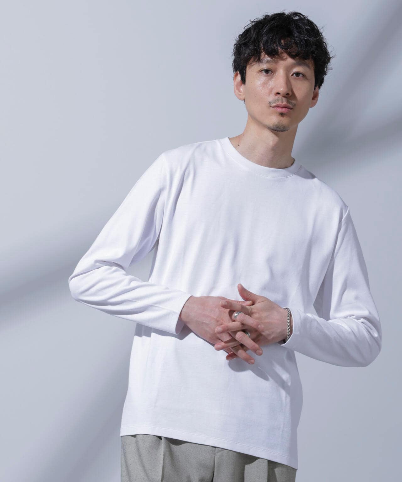 Anti Soaked(R)汗染み防止 クルーネックTシャツ 長袖 6684223205