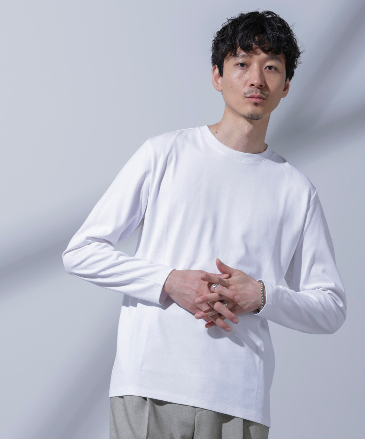 Anti Soaked(R)汗染み防止 クルーネックTシャツ 長袖 6684223205