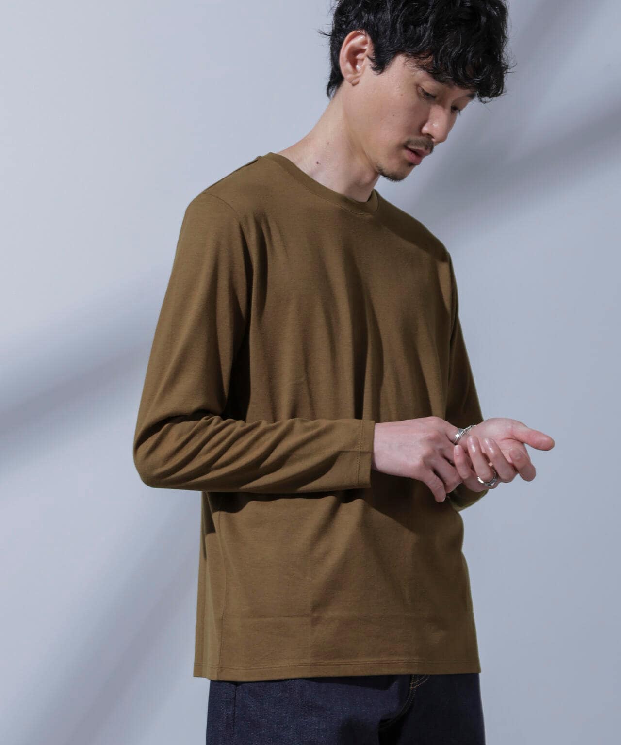 Anti Soaked(R)汗染み防止 クルーネックTシャツ 長袖 6684223205