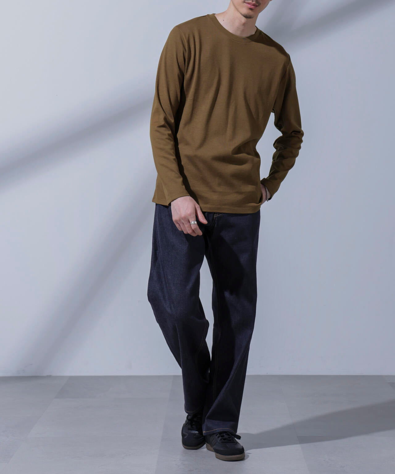 Anti Soaked(R)汗染み防止 クルーネックTシャツ 長袖 6684223205