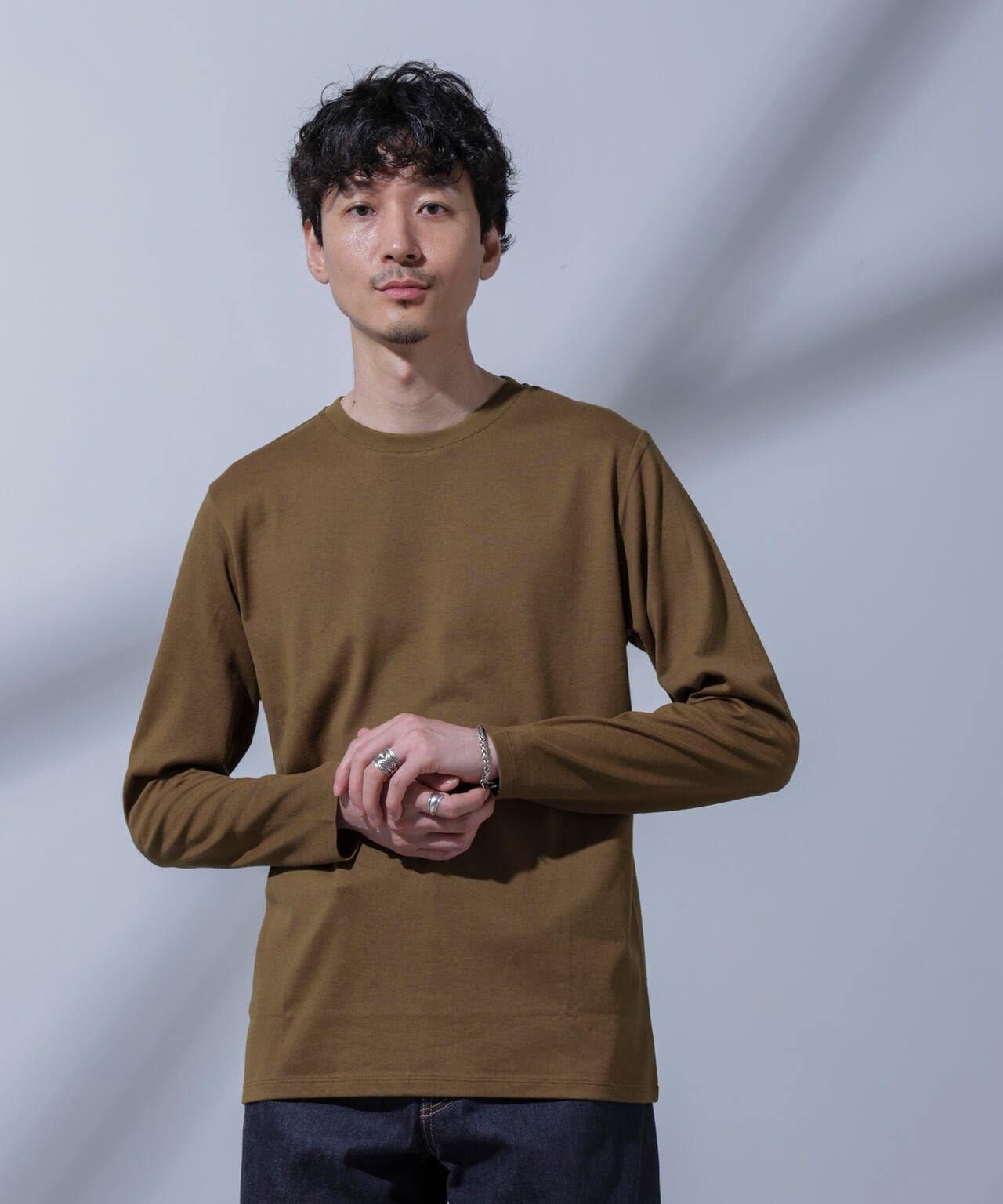 Anti Soaked(R)汗染み防止 クルーネックTシャツ 長袖 6684223205