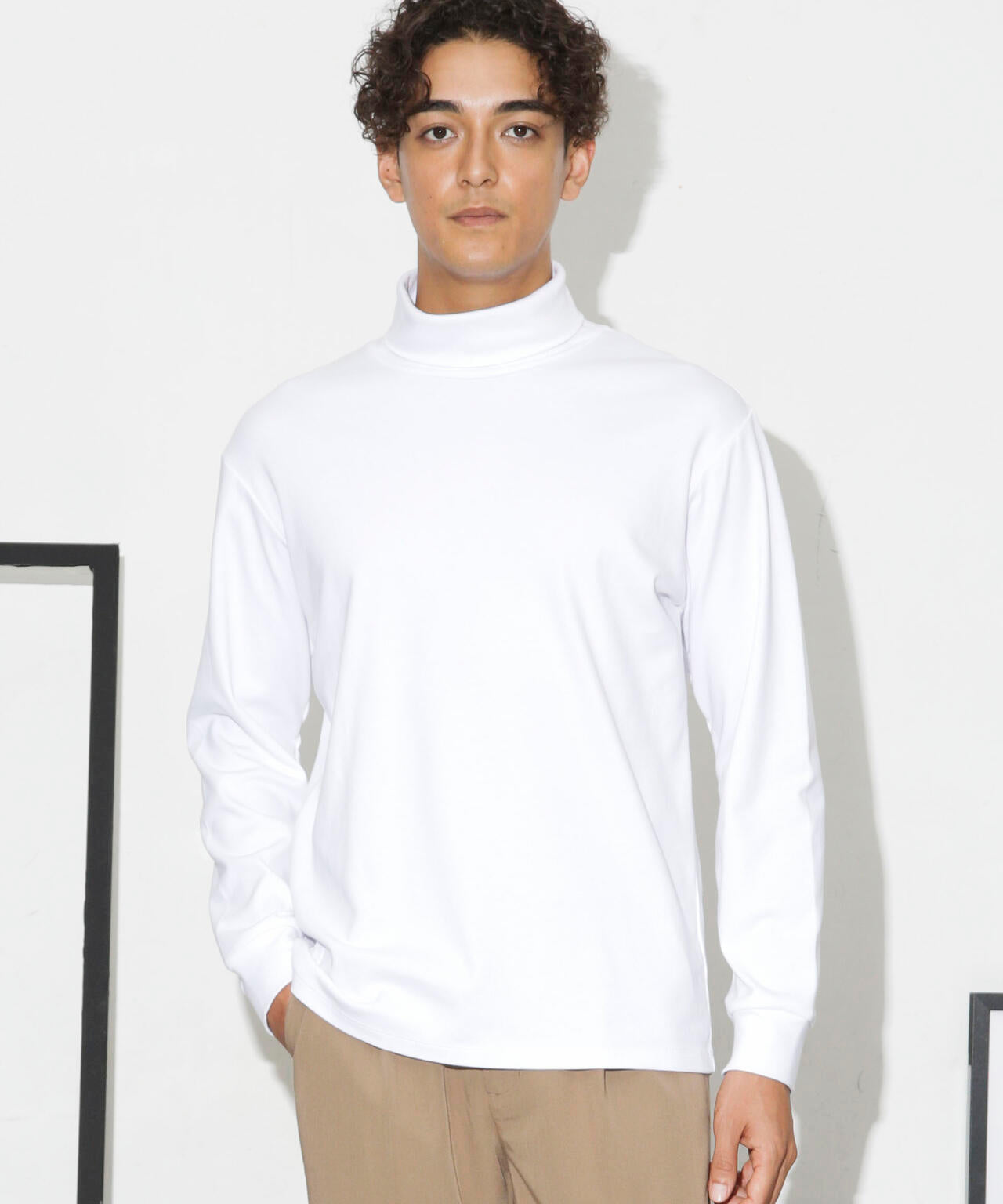 Anti Soaked(R) 汗染み防止 スムースタートルネックTシャツ 長袖 6684223206