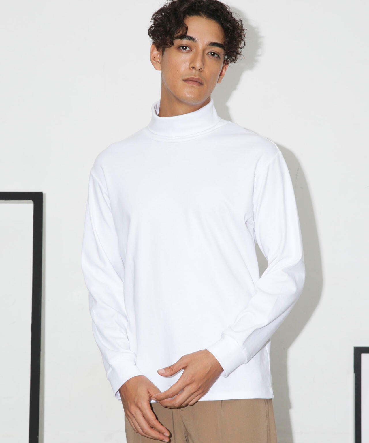 Anti Soaked(R) 汗染み防止 スムースタートルネックTシャツ 長袖 6684223206