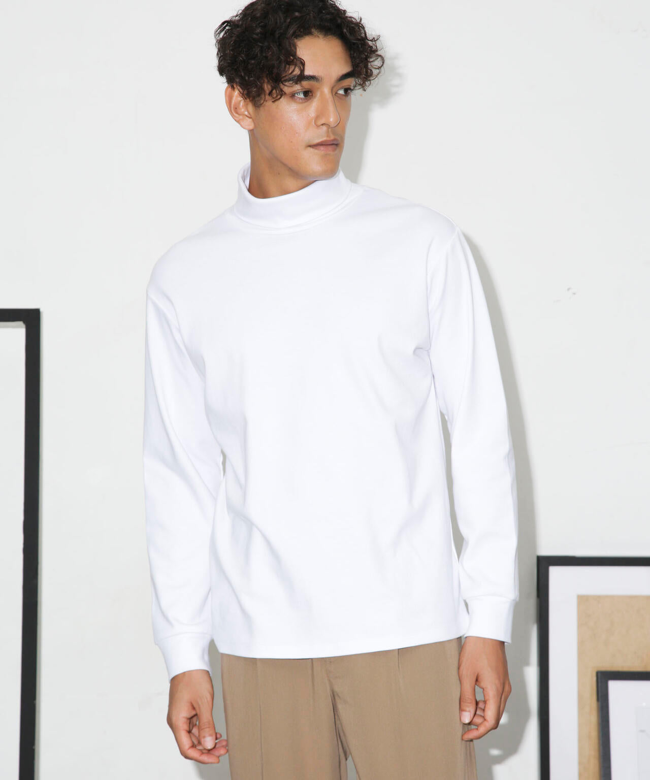 Anti Soaked(R) 汗染み防止 スムースタートルネックTシャツ 長袖 6684223206