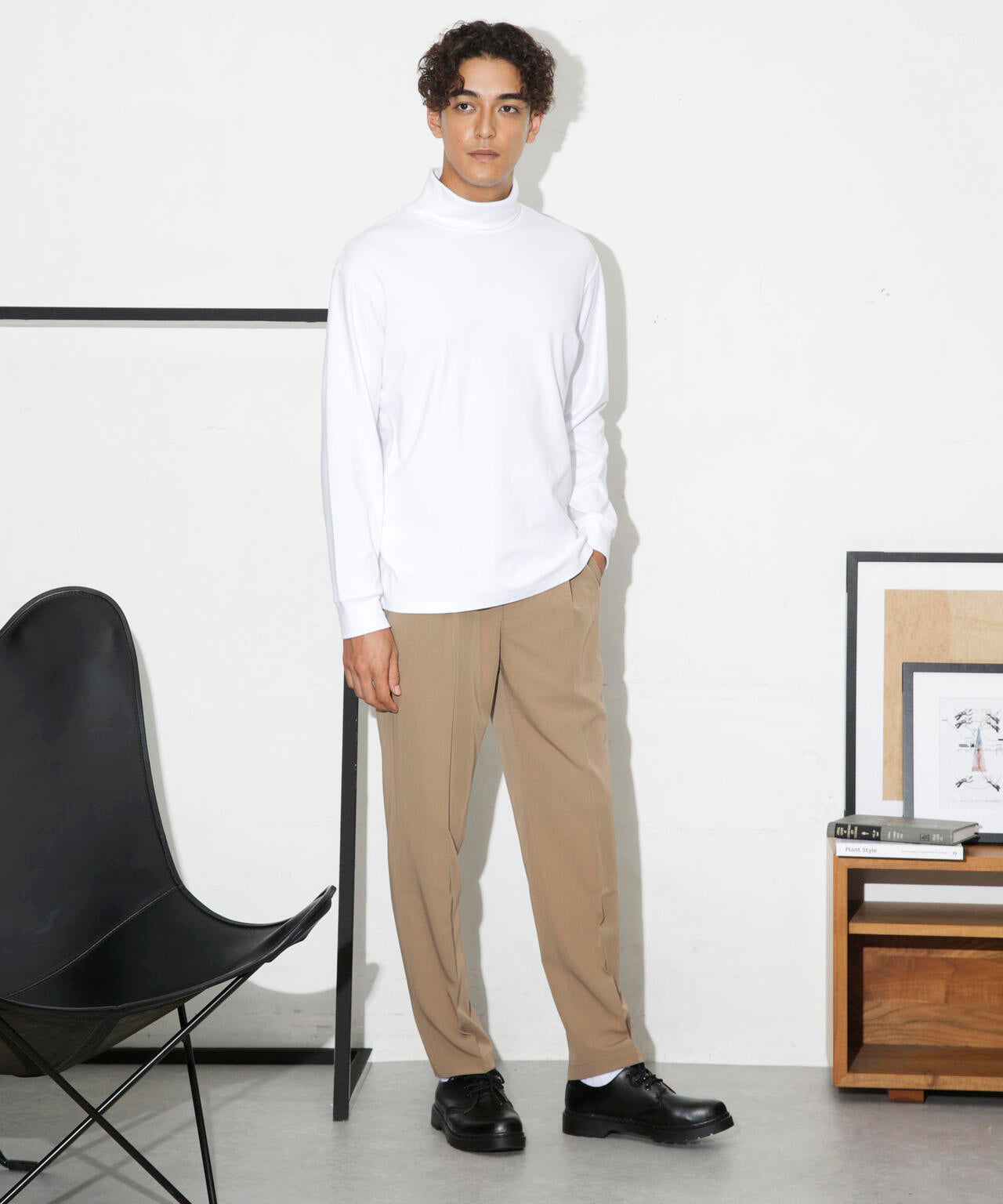 Anti Soaked(R) 汗染み防止 スムースタートルネックTシャツ 長袖 6684223206