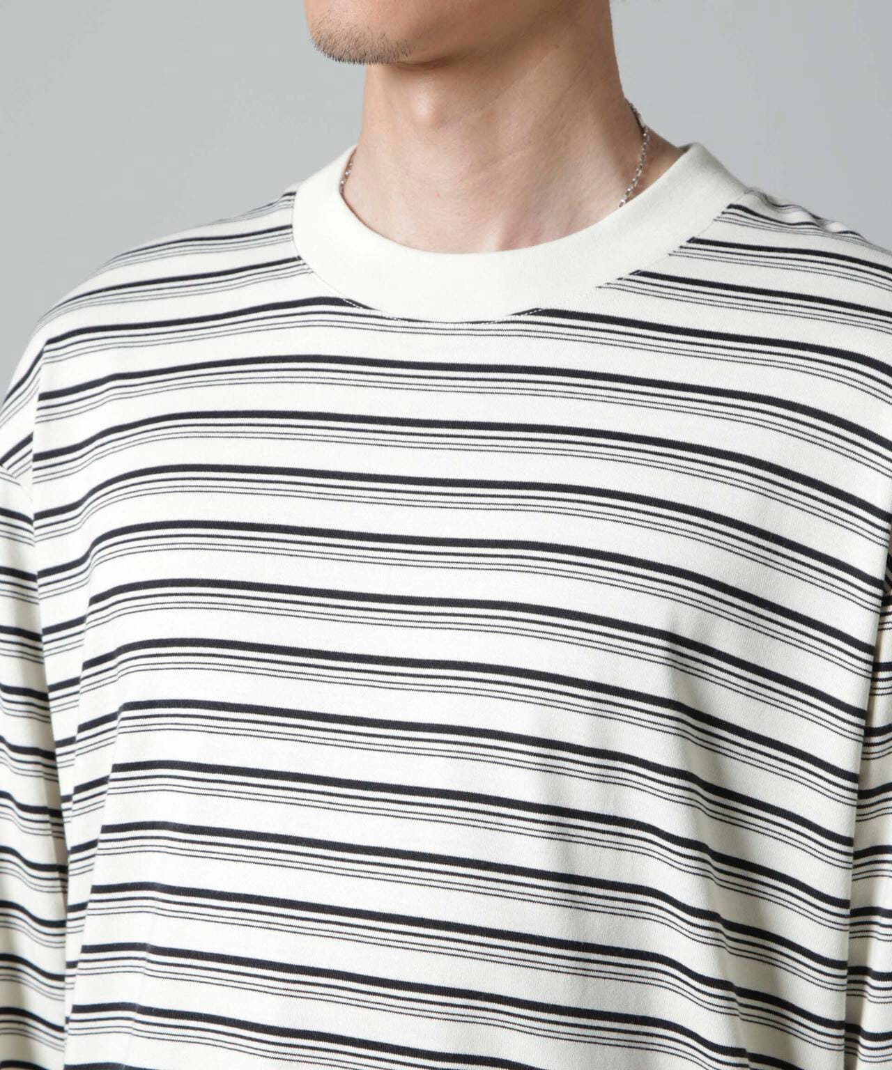 Anti Soaked(R)  ランダムボーダークルーネックTシャツ 長袖 6684223213